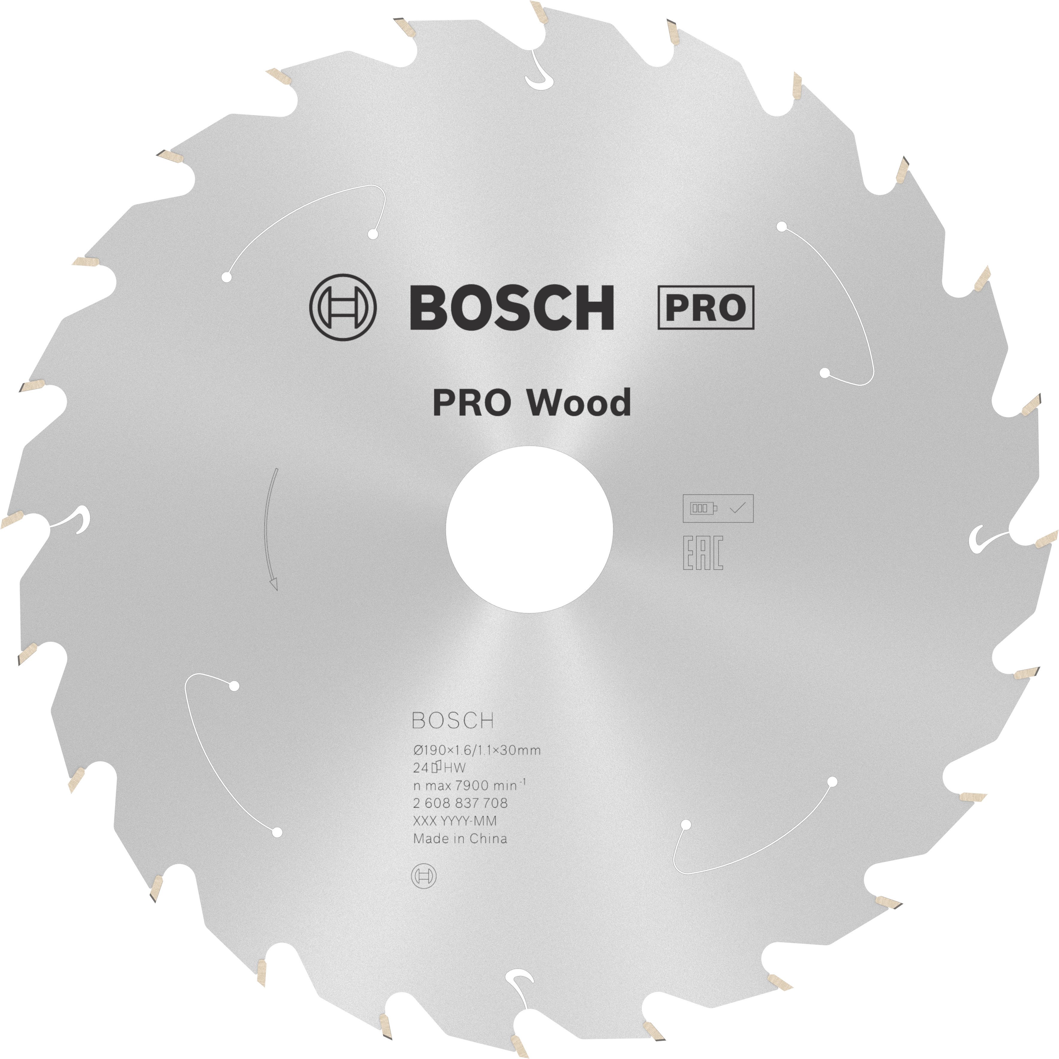 Bosch Accessoires Cirkelzaagblad St Wood 190X30X1.6/1.1X24T - 2608837708