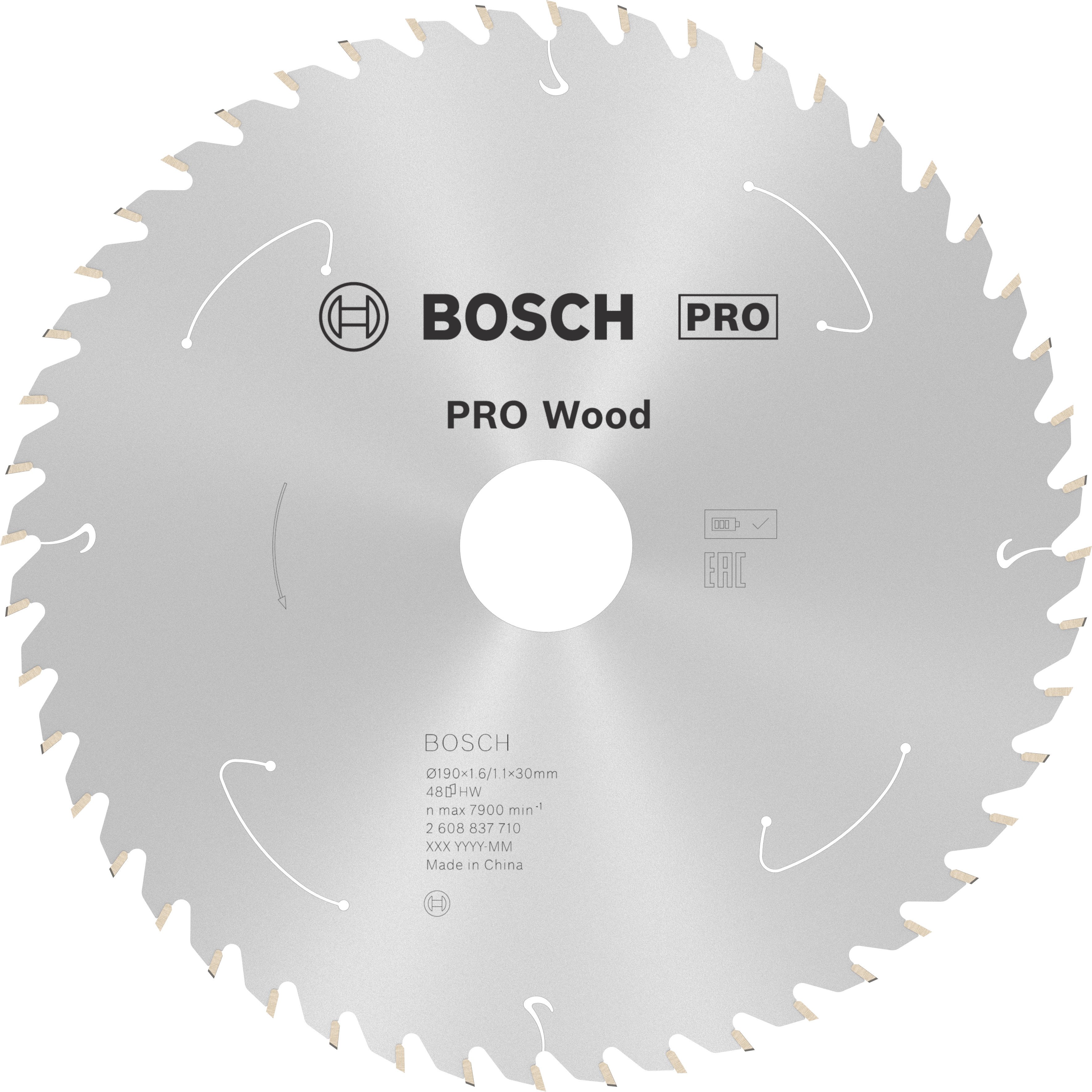 Bosch Accessoires Cirkelzaagblad St Wood 190X30/20X1.6/1.1X48T - 2608837710