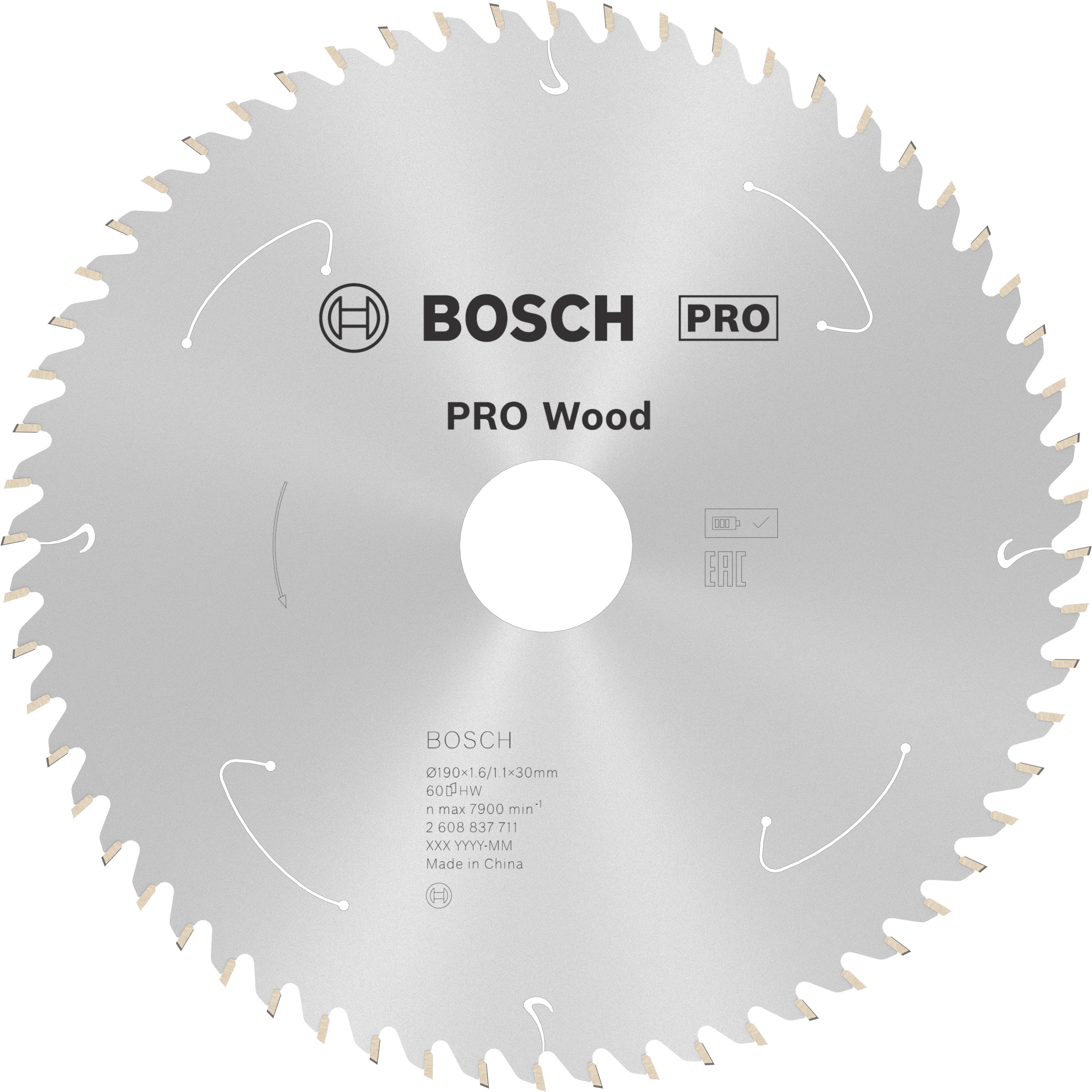 Bosch Accessoires Cirkelzaagblad St Wood 190X30/20X1.6/1.1X60T - 2608837711