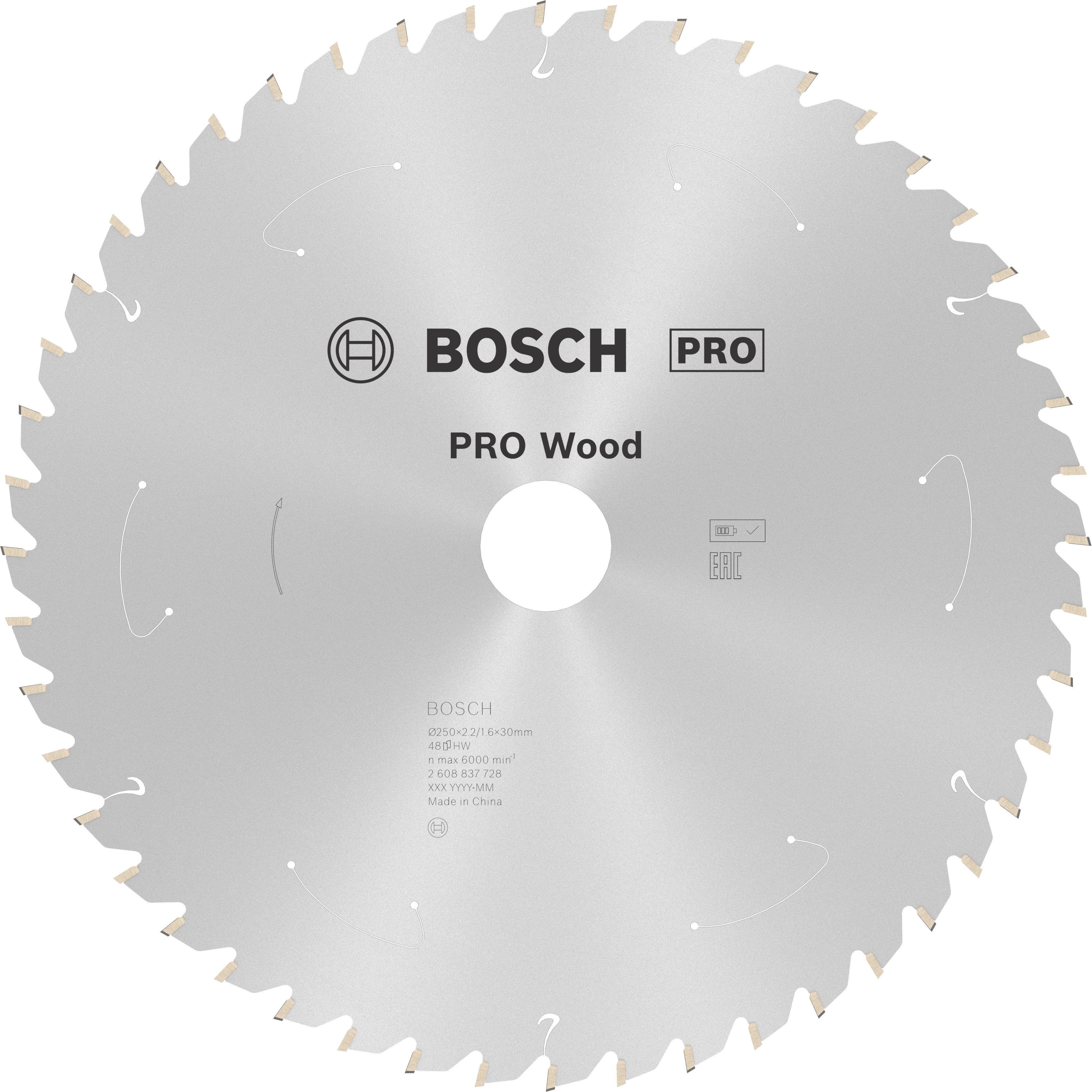 Bosch Accessoires Cirkelzaagblad St Wood 250X30X2.2/1.6X48T - 2608837728