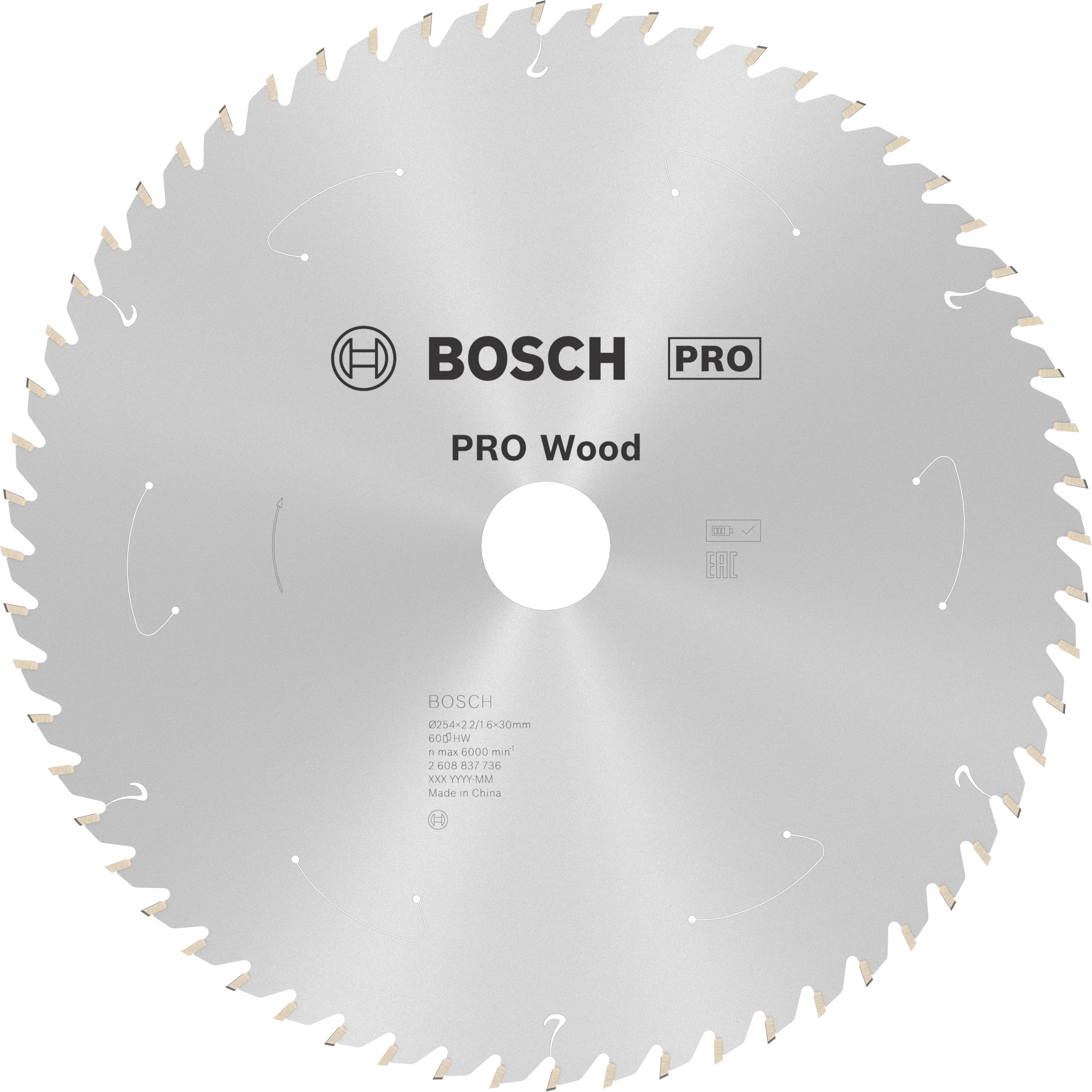 Bosch Accessoires Cirkelzaagblad St Wood 254X30X2.2/1.6X60T - 2608837736