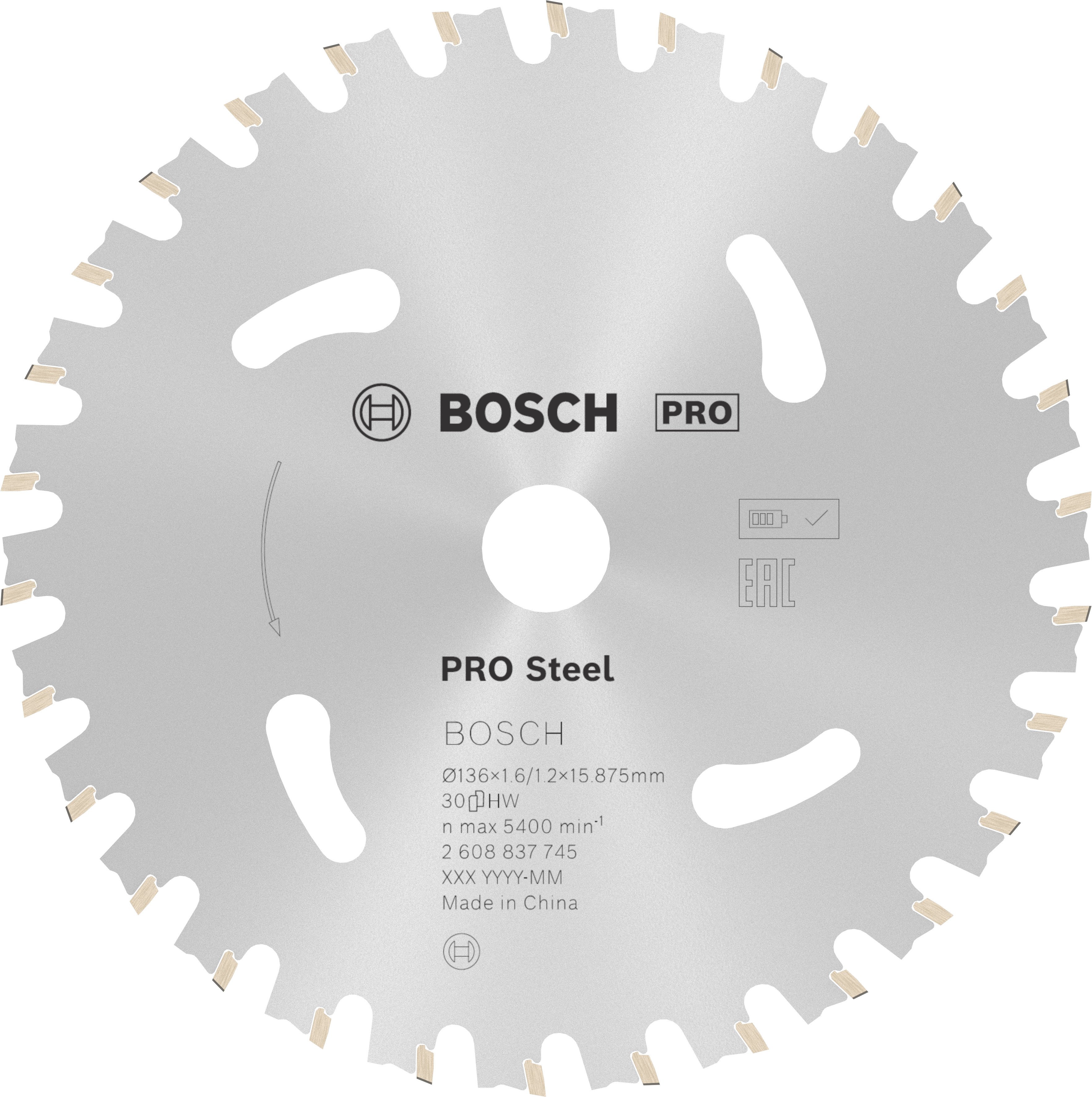 Bosch Accessoires Cirkelzaagblad | Standard for Steel | 136 mm | T30 2608837745