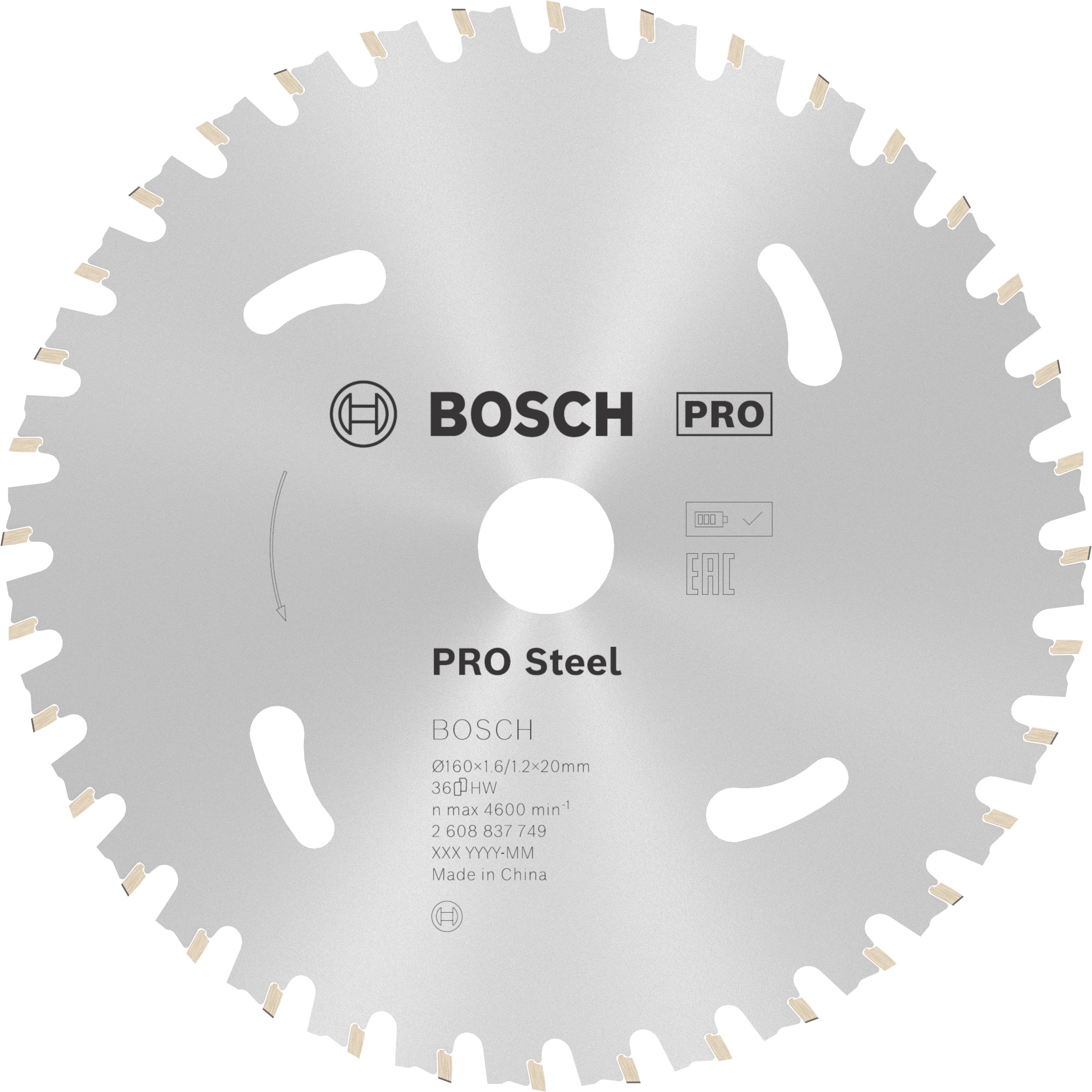 Bosch Accessoires Cirkelzaagblad | Standard for Steel | 160 mm | T36 2608837749