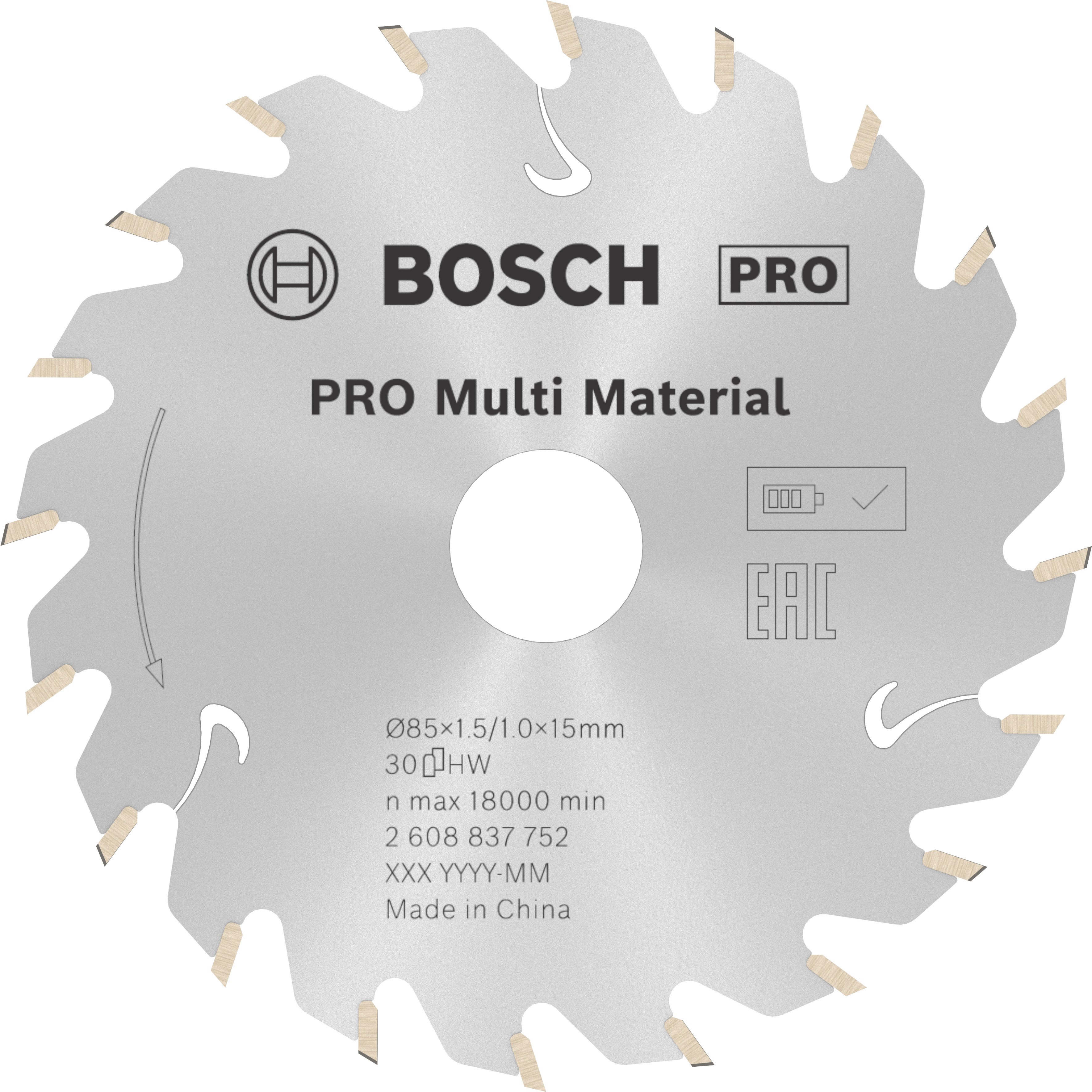 Bosch Accessoires Cirkelzaagblad St Multi Mat 85X15X1.5/1.0X30T - 2608837752