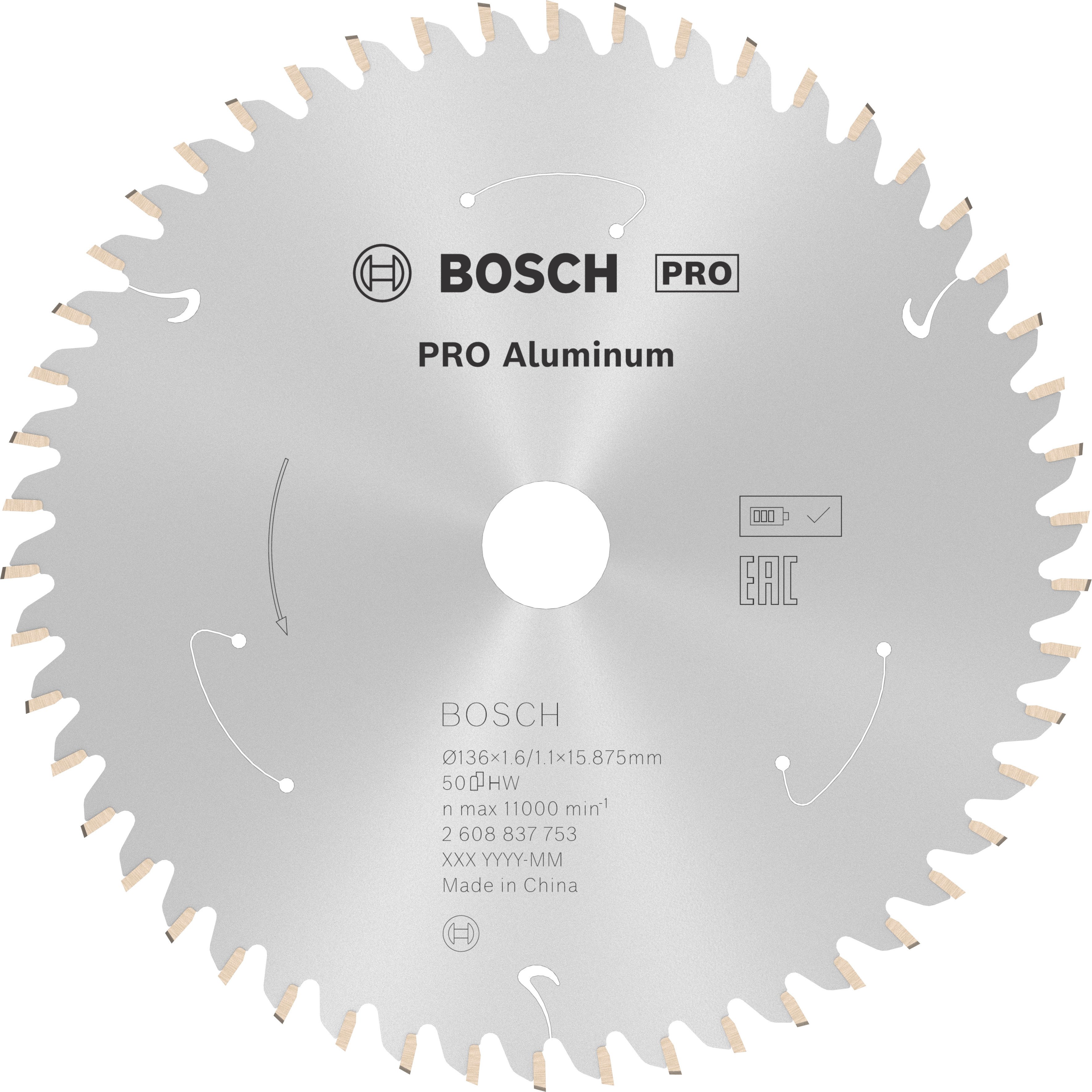 Bosch Accessoires Cirkelzaagblad St Alu 136X15.875X1.6/1.1X50T - 2608837753