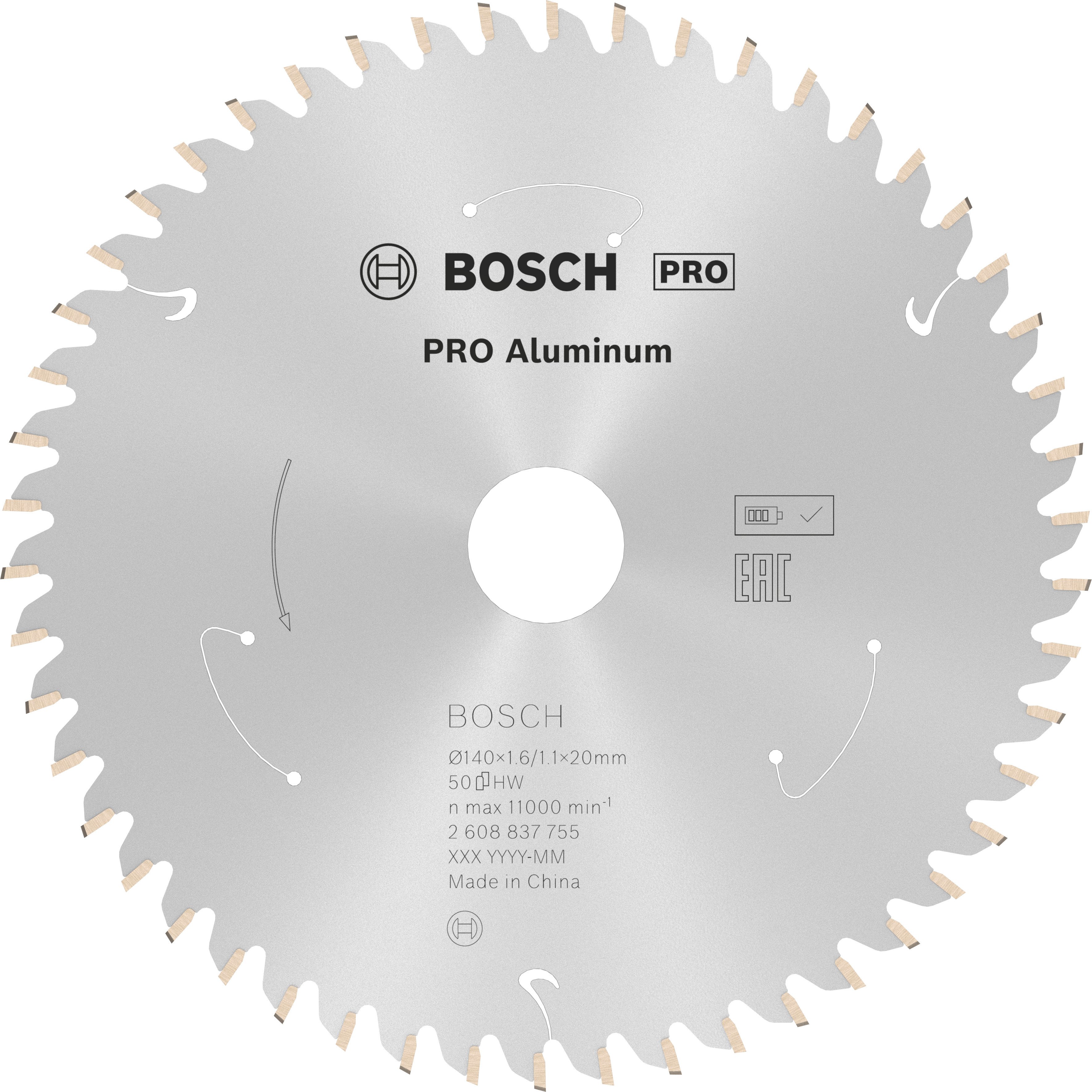 Bosch Accessoires Cirkelzaagblad St Alu 140X20X1.6/1.1X50T - 2608837755