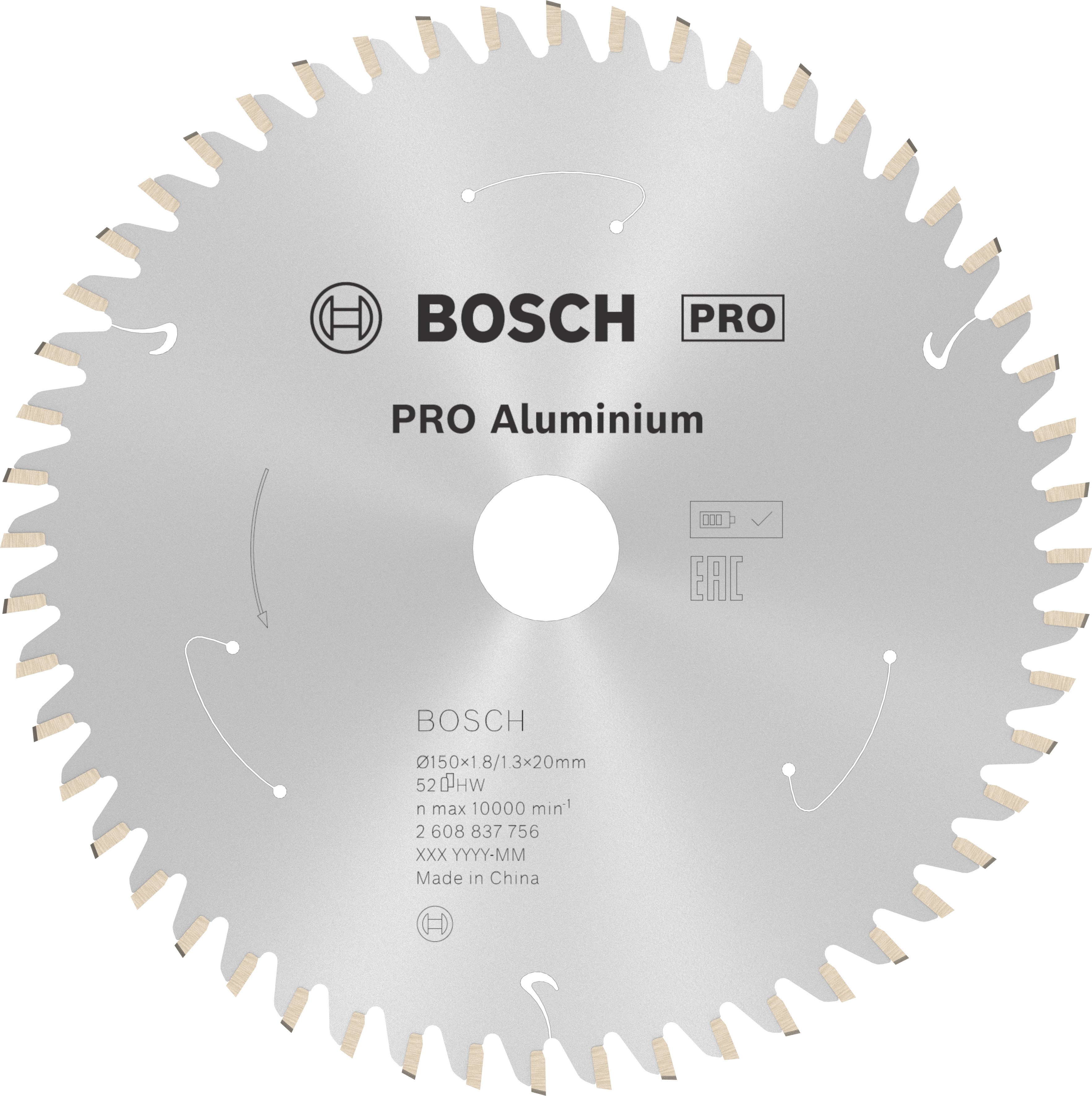 Bosch Accessoires Cirkelzaagblad St Alu 150X20X1.8/1.3X52T - 2608837756