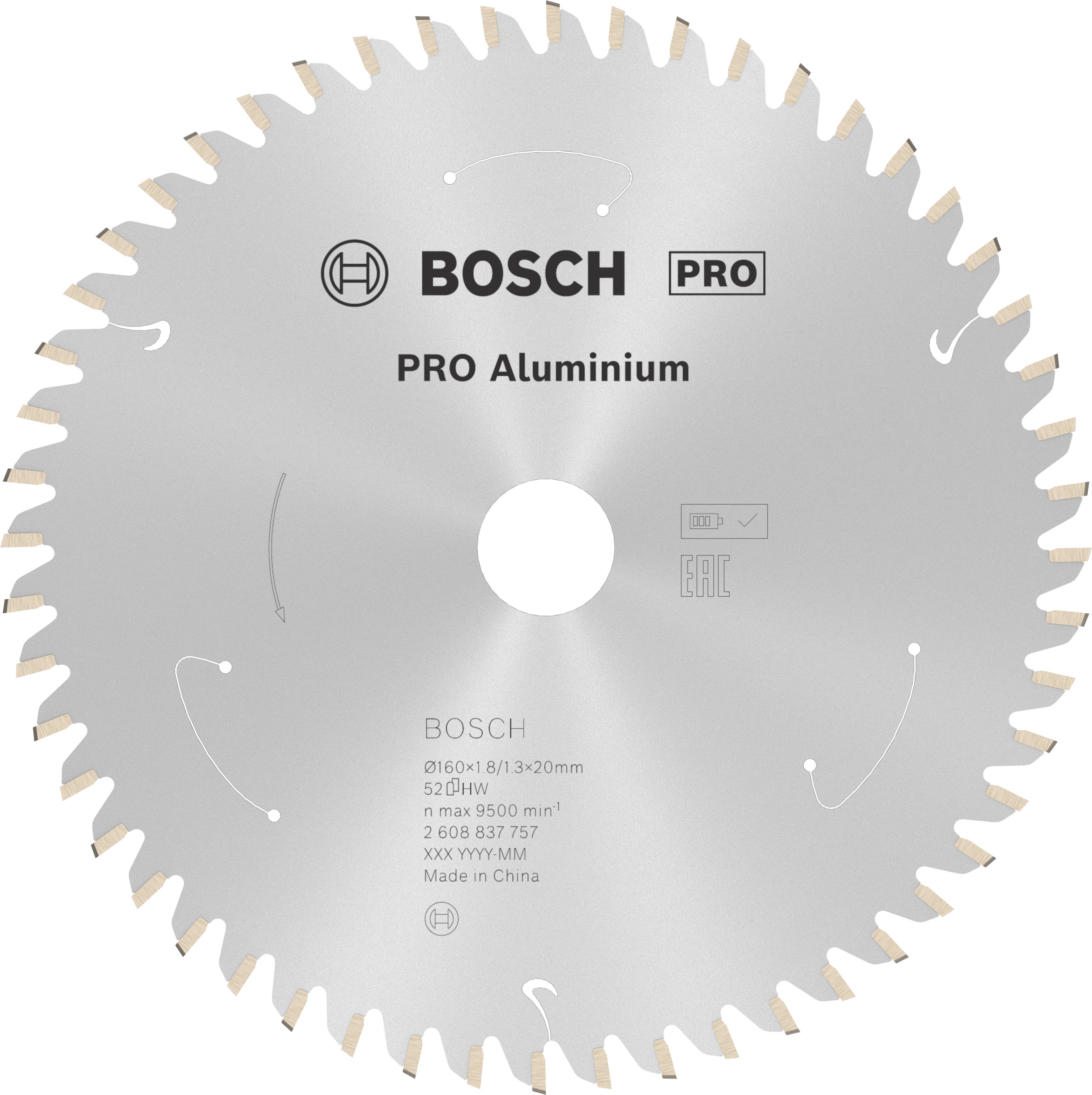 Bosch Accessoires Cirkelzaagblad St Alu 160X20/15X1.8/1.3X52T - 2608837757
