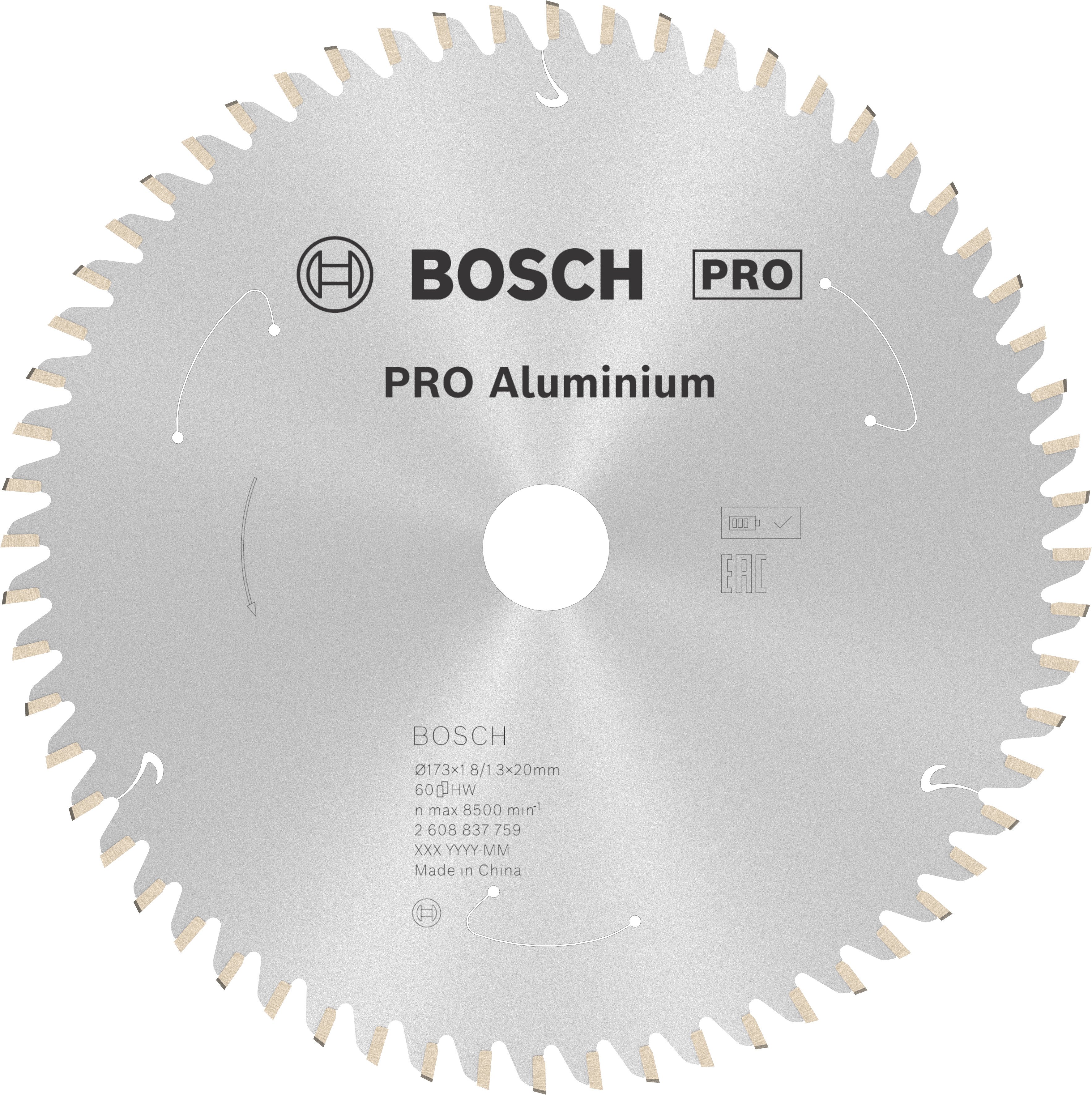 Bosch Accessoires Cirkelzaagblad St Alu 173X20X1.8/1.3X60T - 2608837759