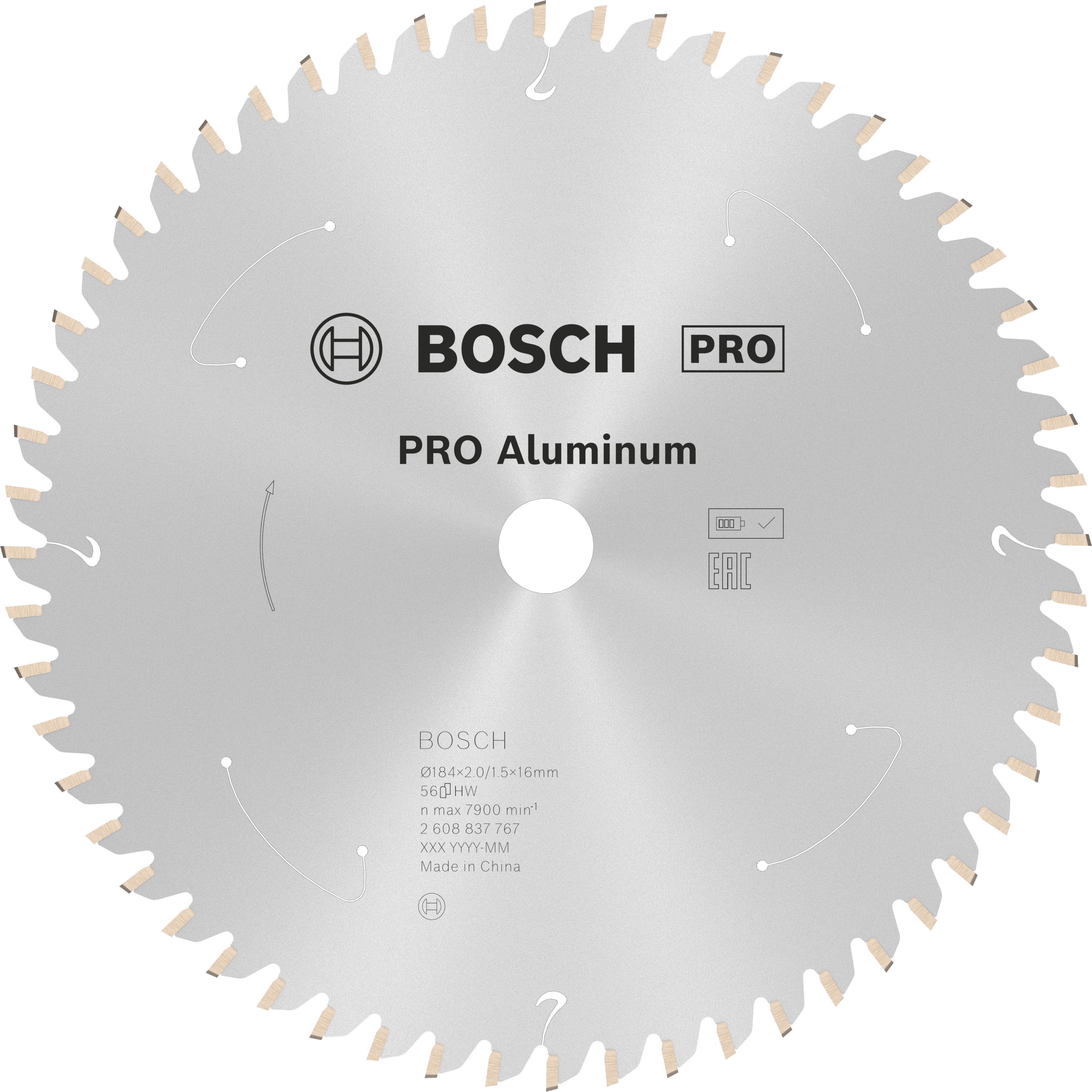 Bosch Accessoires Cirkelzaagblad St Aluminium 184X16X2/1.5X56T - 2608837767