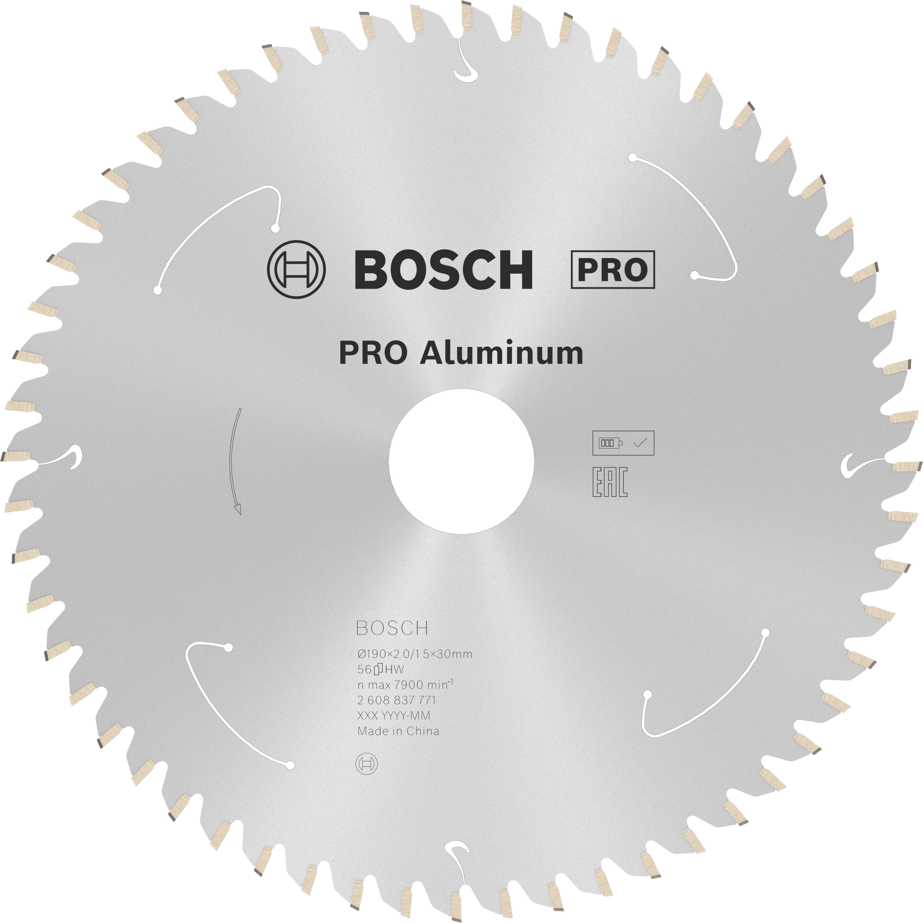 Bosch Accessoires Cirkelzaagblad St Aluminium 190X30X2/1.5X56T - 2608837771