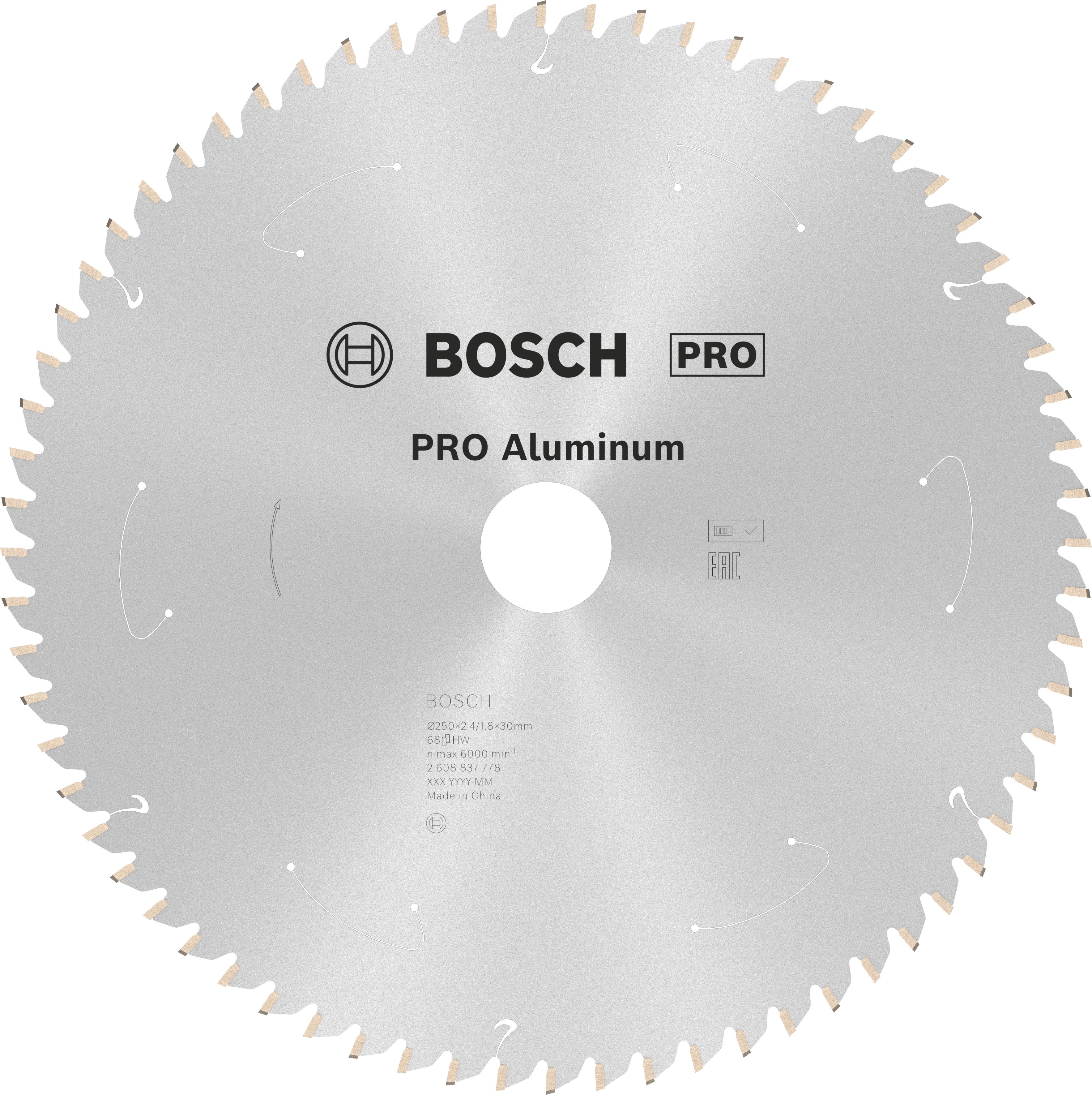 Bosch Accessoires Cirkelzaagblad St Alu 250X30X2.4/1.8X68T - 2608837778