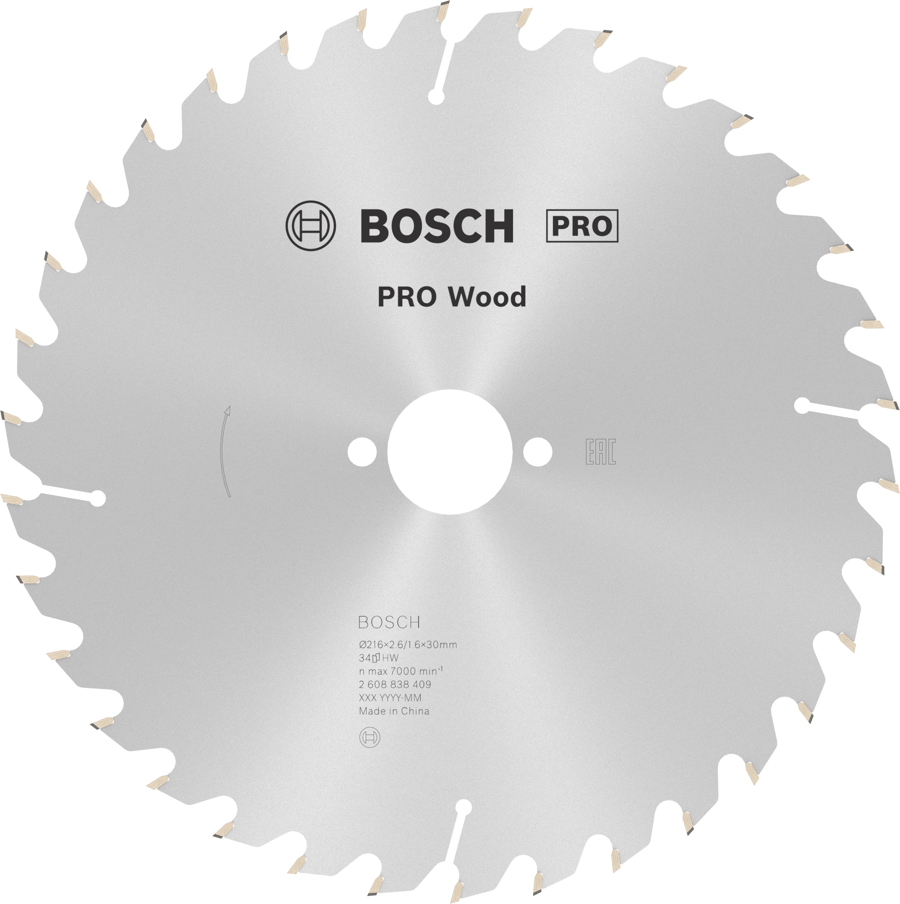 Bosch Accessoires Cirkelzaagblad Opt Wood 216X30X2.6/1.6X34T - 2608838409