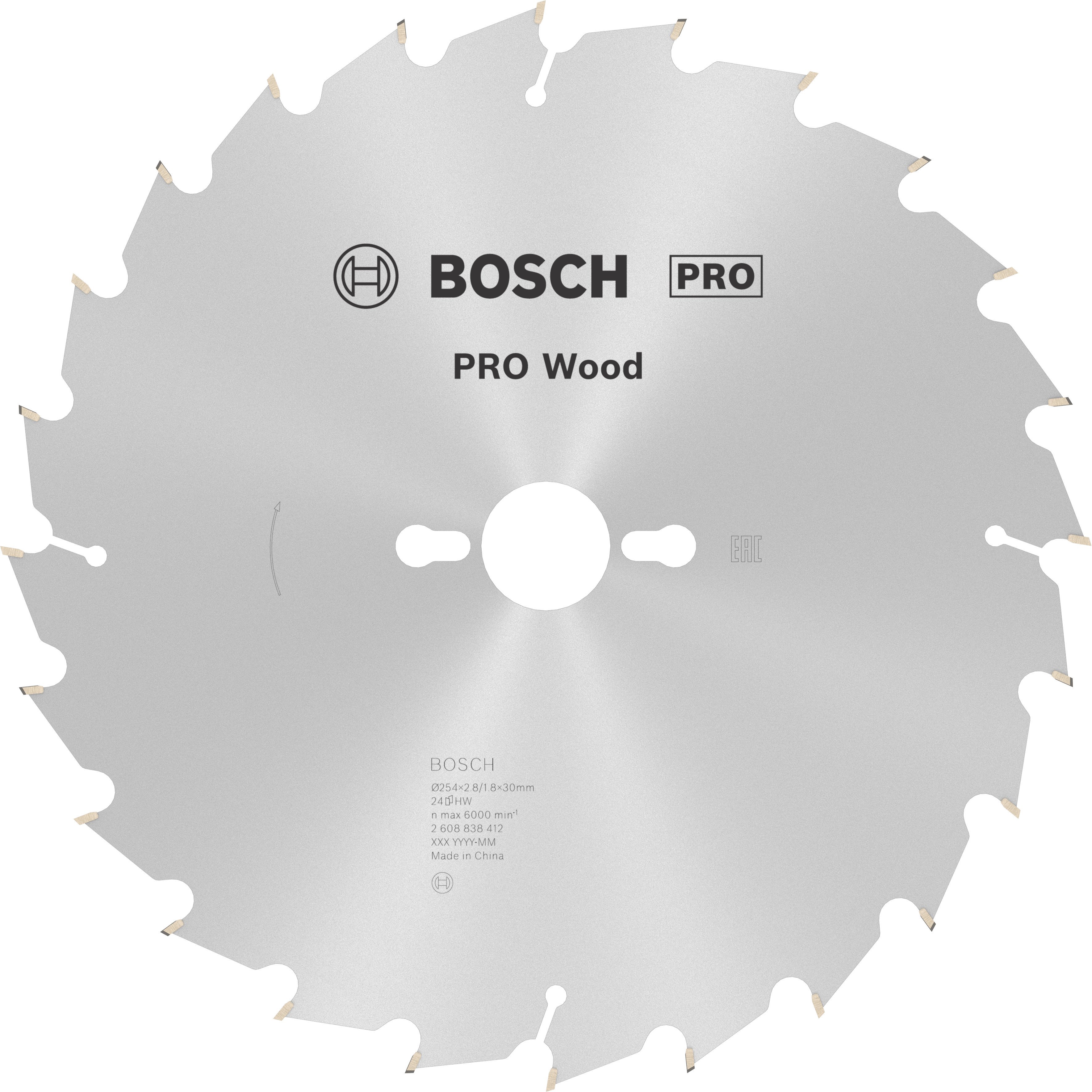 Bosch Accessoires Cirkelzaagblad Opt Wood 254X30X2.8/1.8X24T - 2608838412