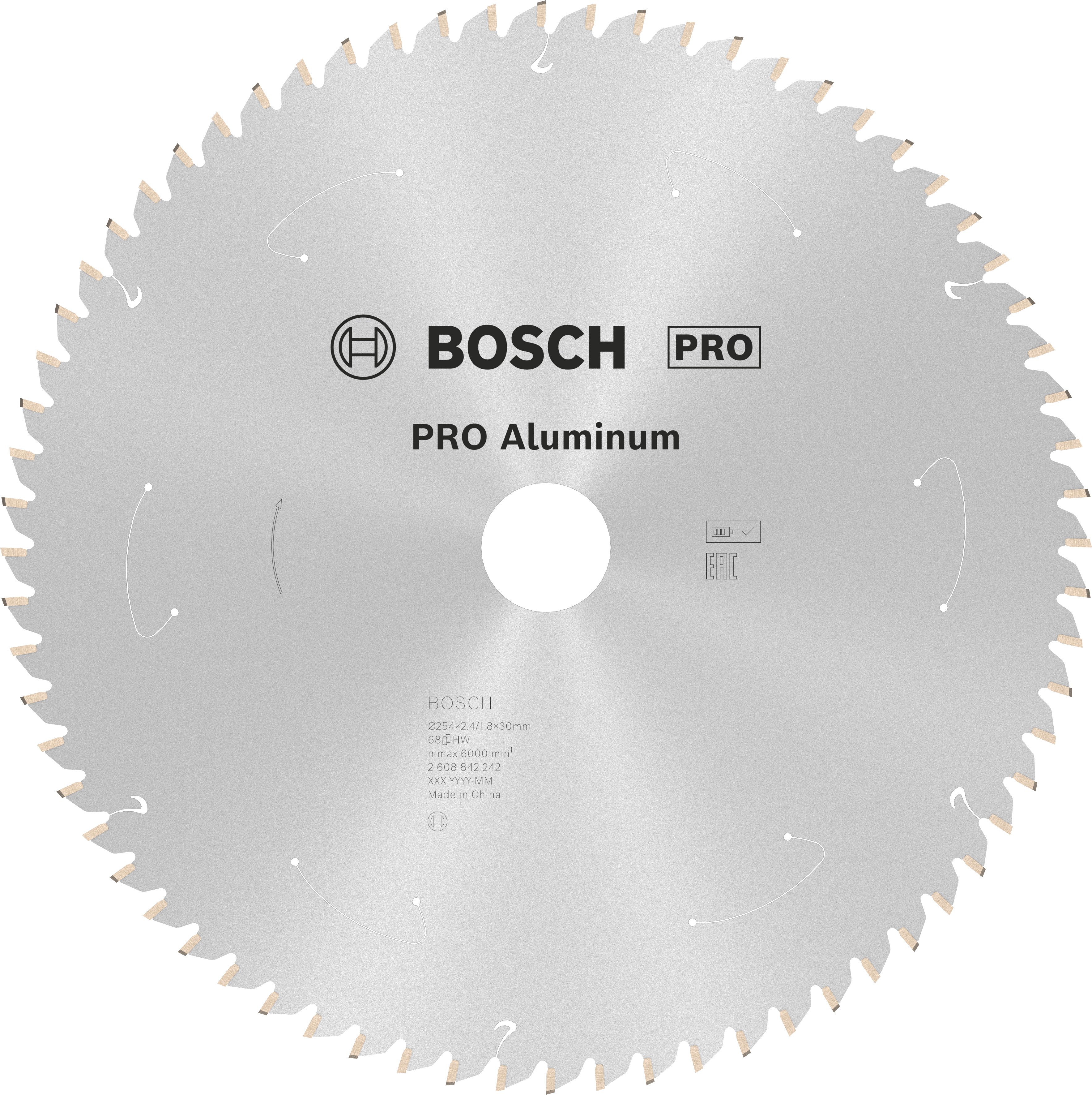 Bosch Accessoires Cirkelzaagblad Accu Stand. Alu 254X30X2,4/1,8 68T - 2608842242