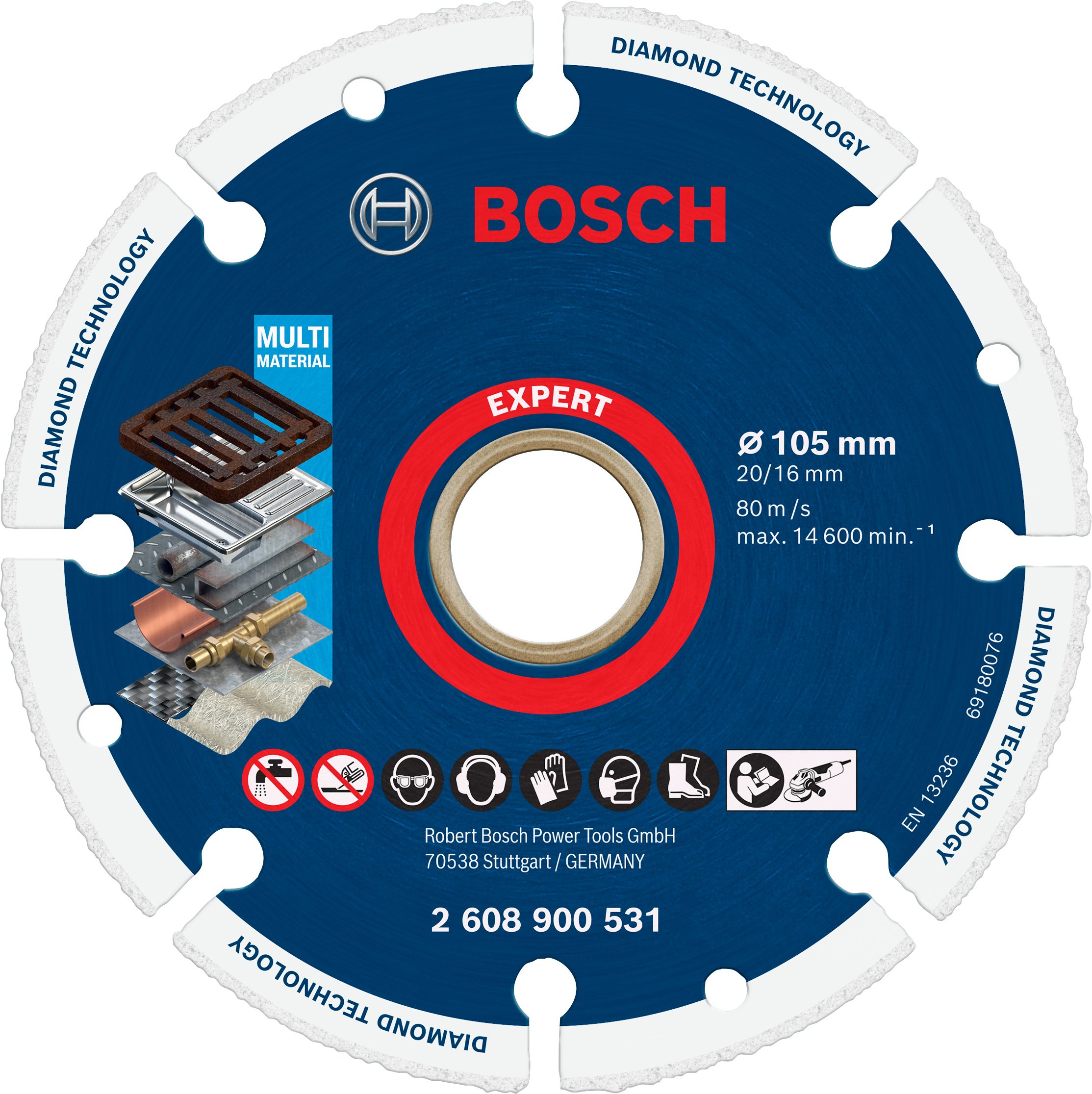 Bosch Accessoires Diamantmetaalschijf | 105 x 20 / 16 mm - 2608900531