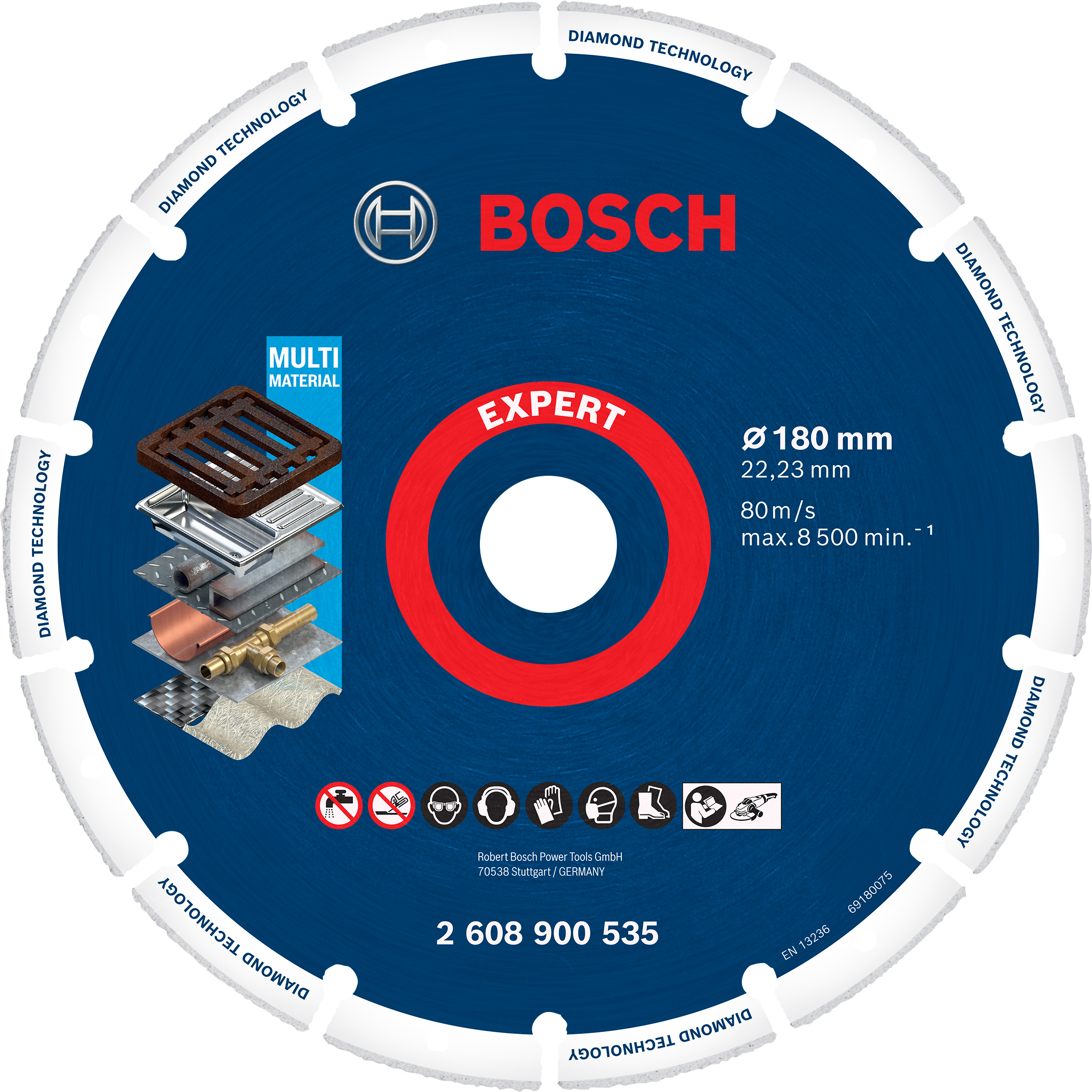 Bosch Accessoires Expert Diamond Metal Wheel doorslijpschijf 180 x 22,23 mm - 1 stuk(s) - 2608900535