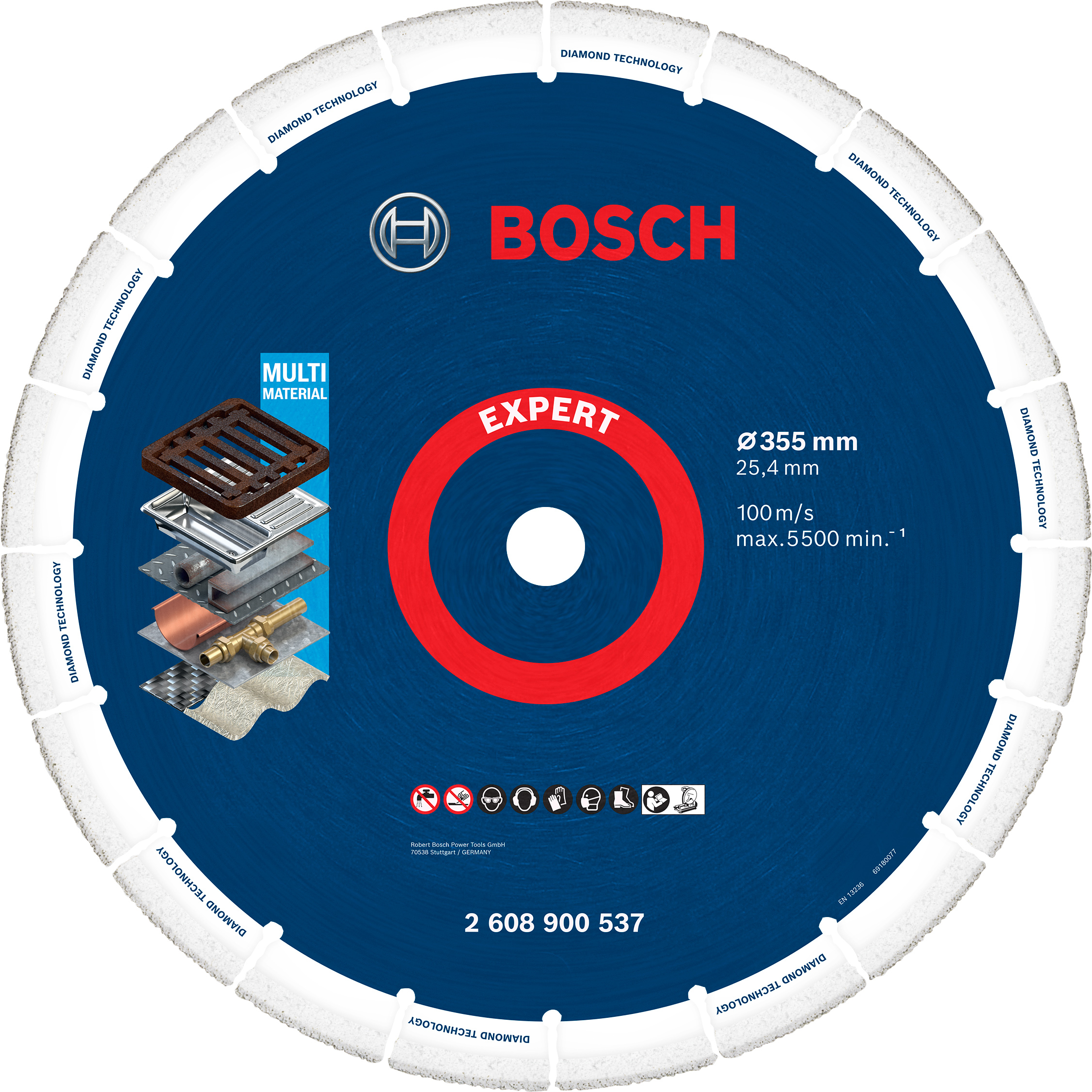 Bosch Accessoires Expert Diamond Metal Wheel grote doorslijpschijf 355 x 25,4 mm - 1 stuk(s) - 2608900537