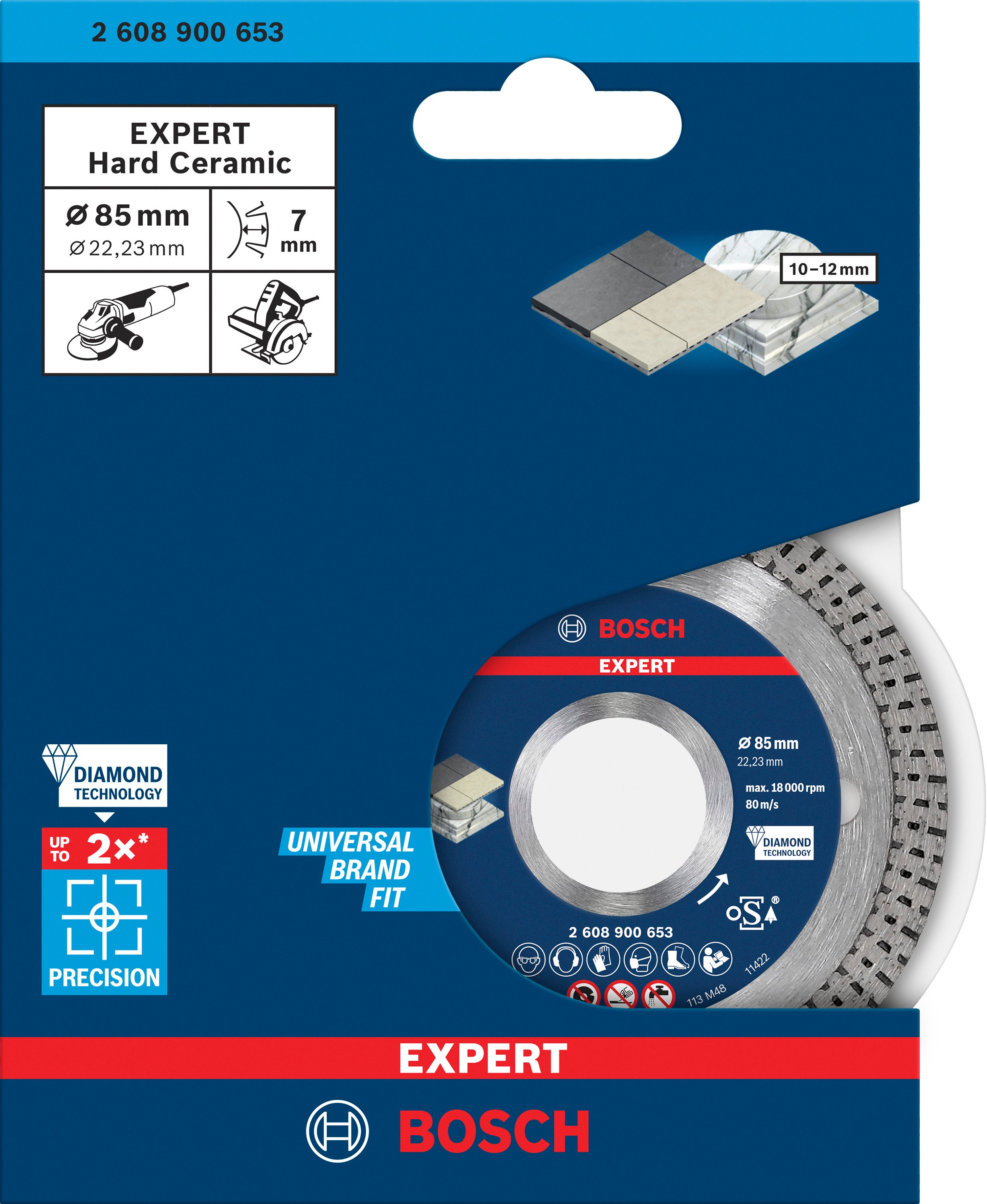 Bosch Accessoires EXPERT HardCeramic diamantdoorslijpschijf 85 x 22 |23 x 1 |6 x 7 mm - 2608900653