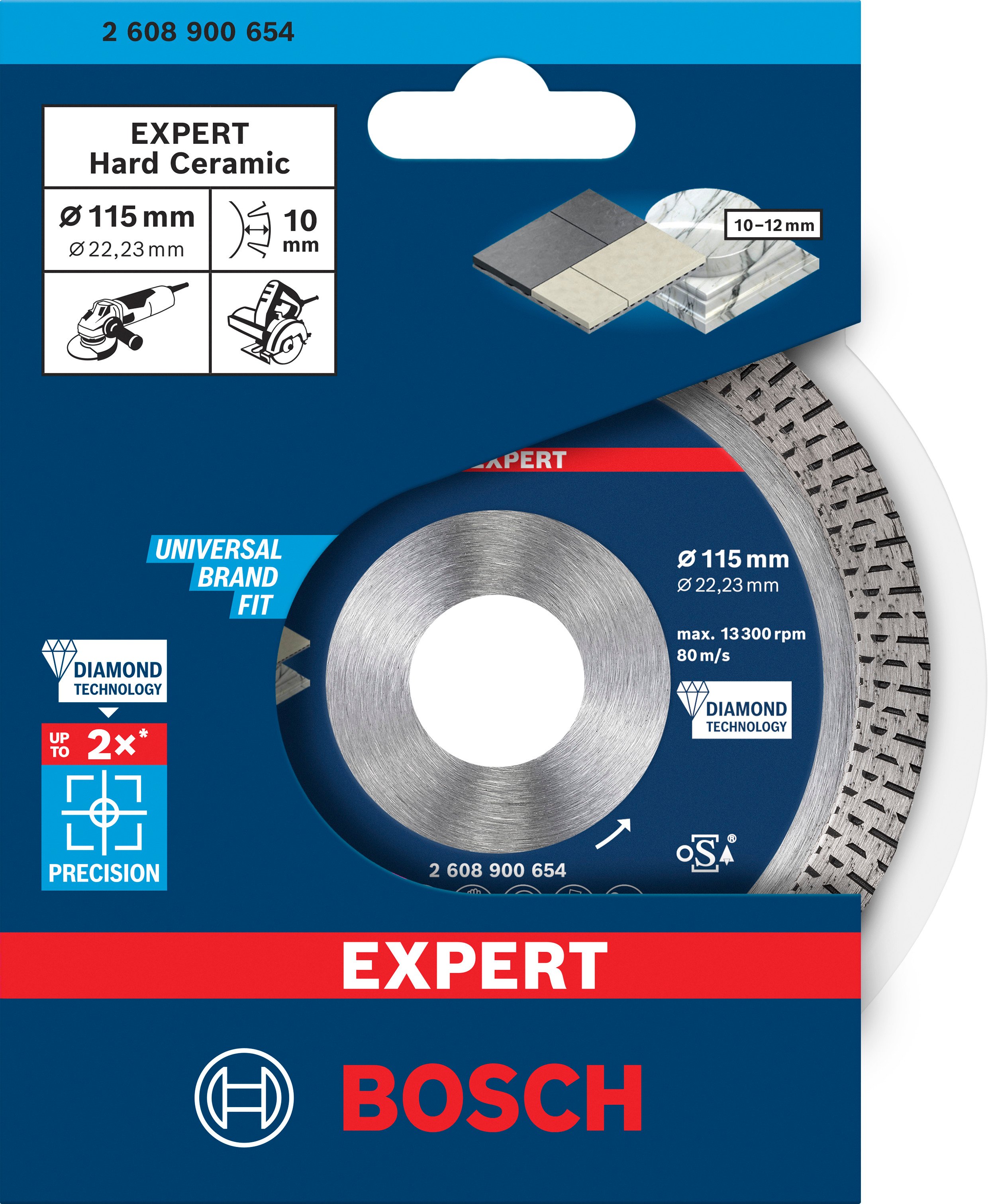 Bosch Accessoires EXPERT Hard Ceramic diamantdoorslijpschijf 115 x 22 |23 x 1 |4 x 10 mm - 2608900654