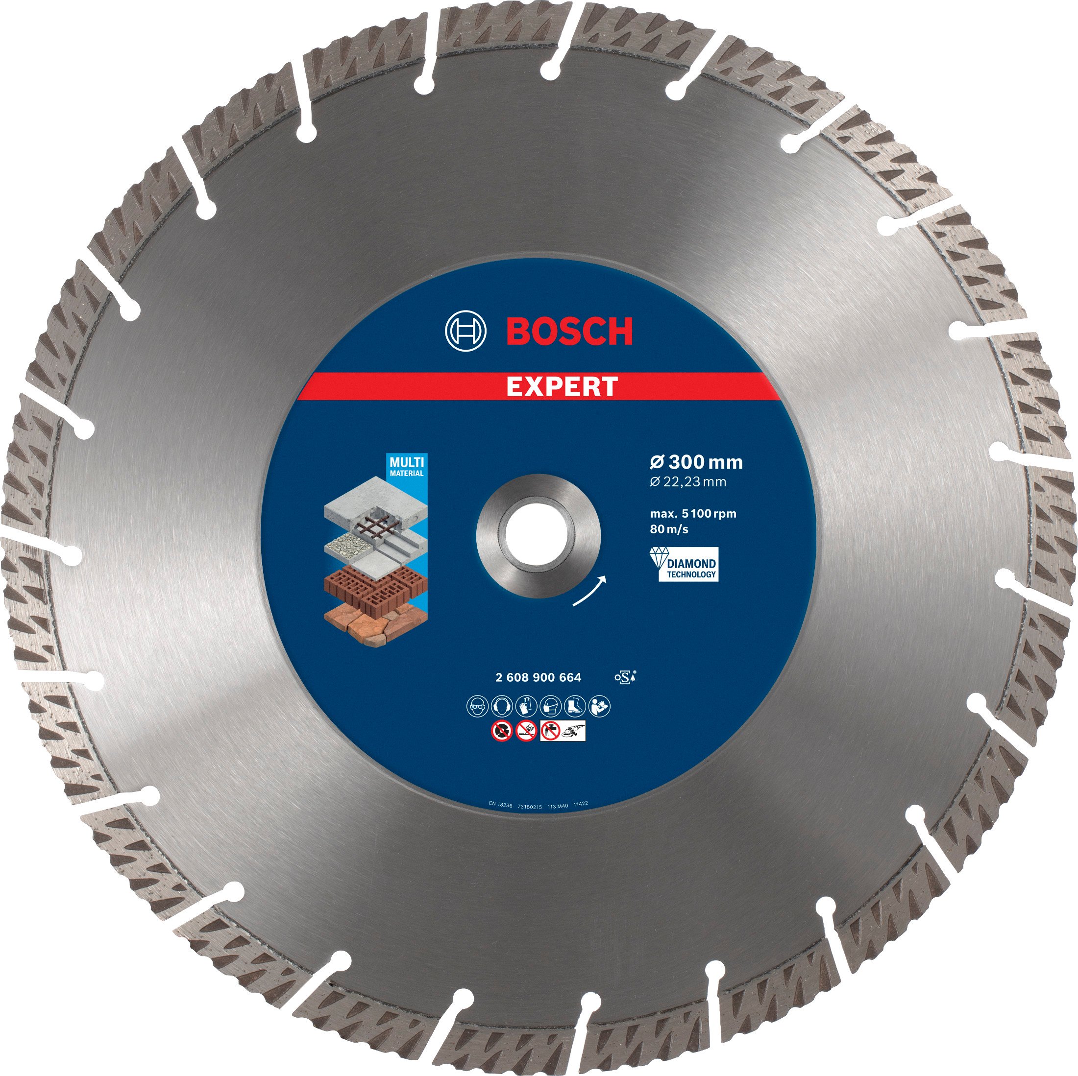 Bosch Accessoires Expert MultiMaterial diamantdoorslijpschijf 300 x 22,23 x 2,8 x 15 mm - 1 stuk(s) - 2608900664