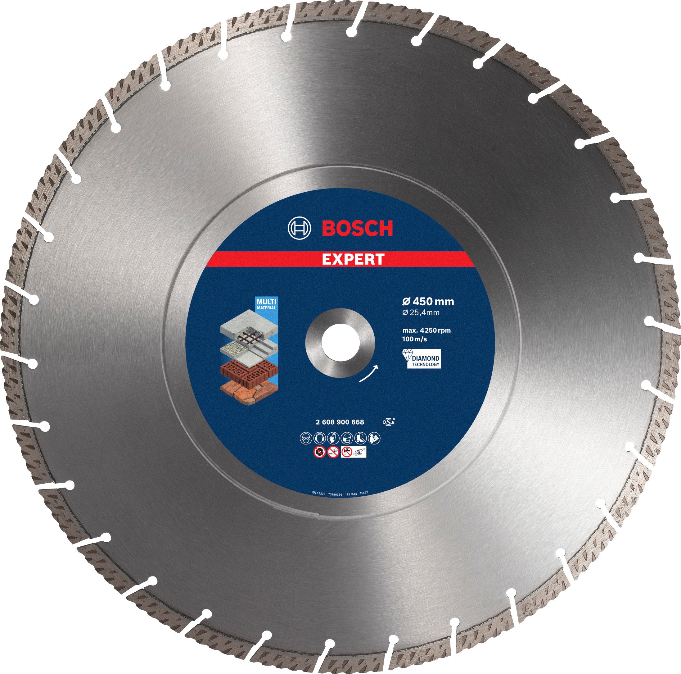 Bosch Accessoires Expert MultiMaterial diamantdoorslijpschijf 450 x 25,40 x 3,3 x 12 mm - 1 stuk(s) - 2608900668