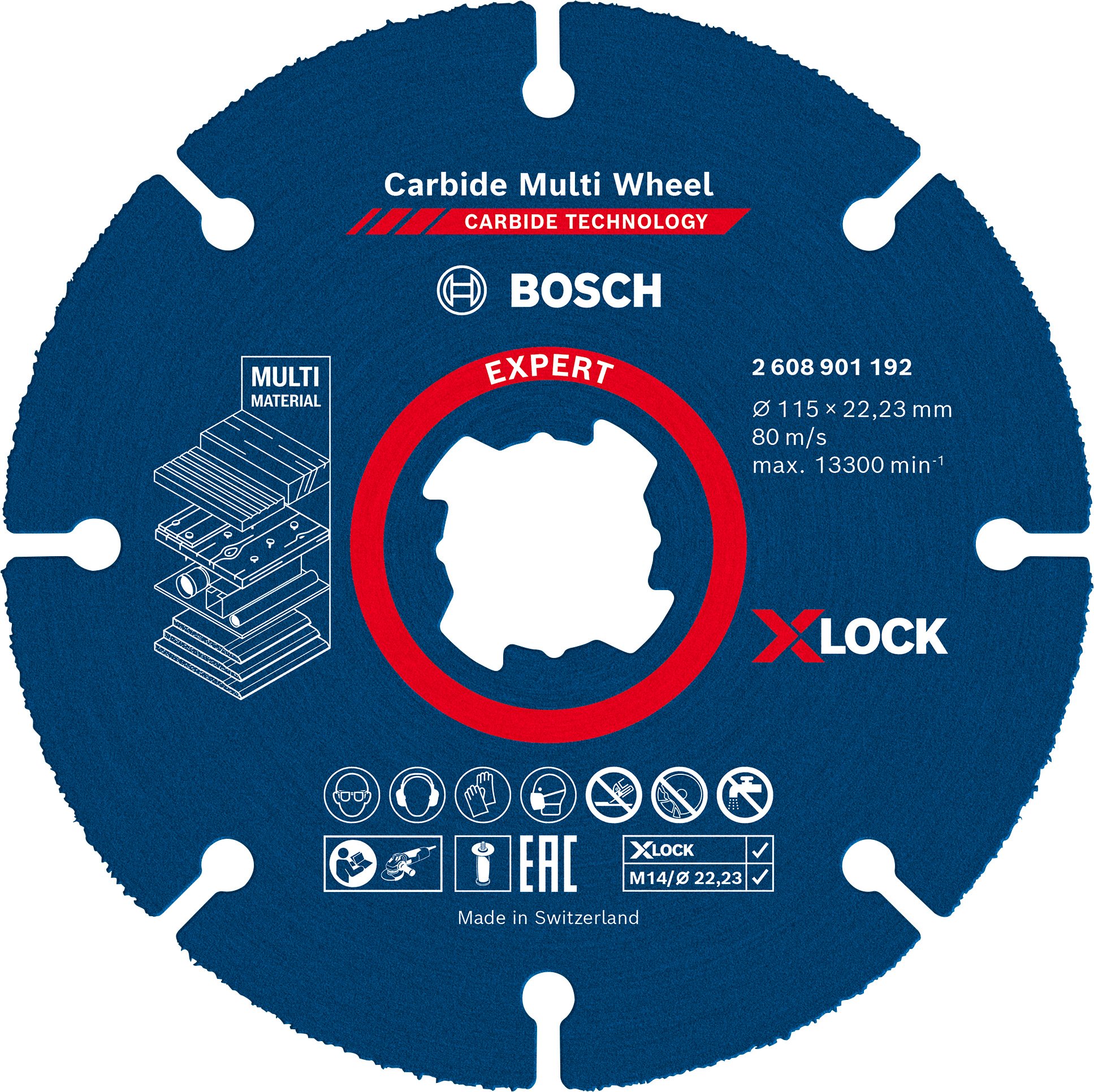 Bosch Accessoires Expert Carbide Multi Wheel X-LOCK doorslijpschijf 115 mm, 1 mm, 22,23 mm - 1 stuk(s) - 2608901192