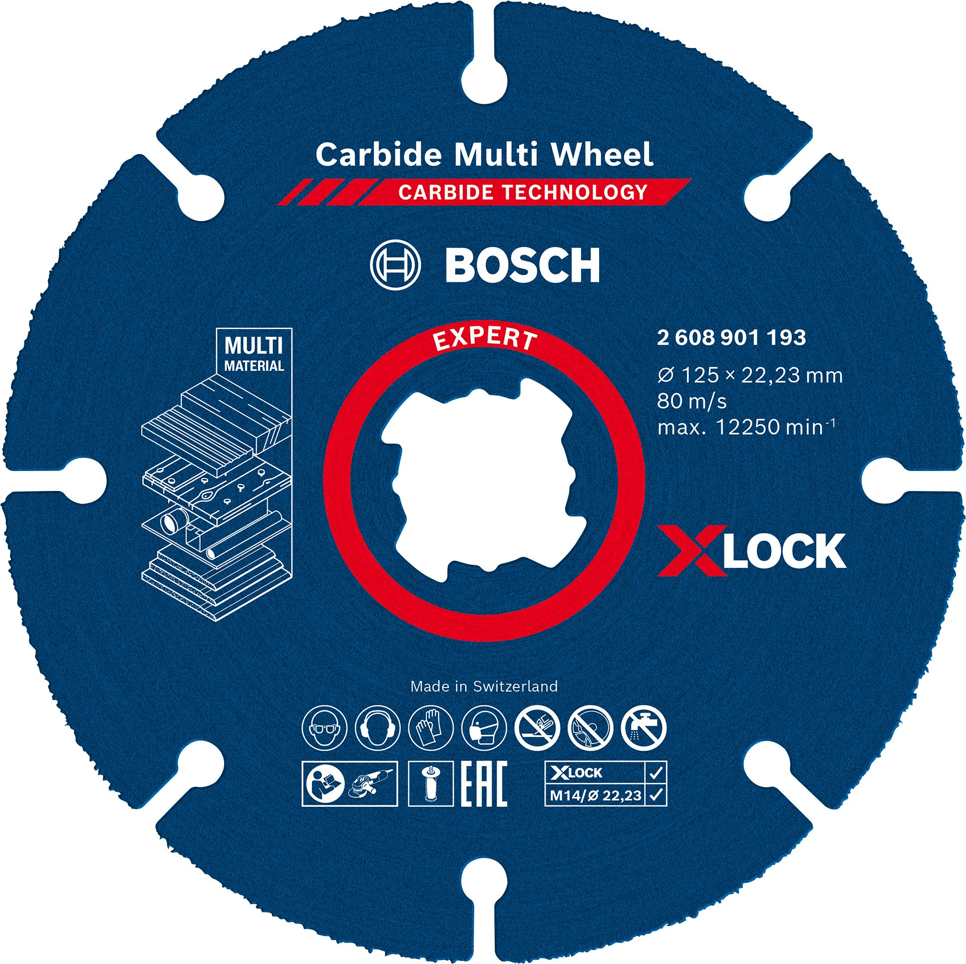Bosch Accessoires Expert Carbide Multi Wheel X-LOCK doorslijpschijf 125 mm, 1 mm, 22,23 mm - 1 stuk(s) - 2608901193