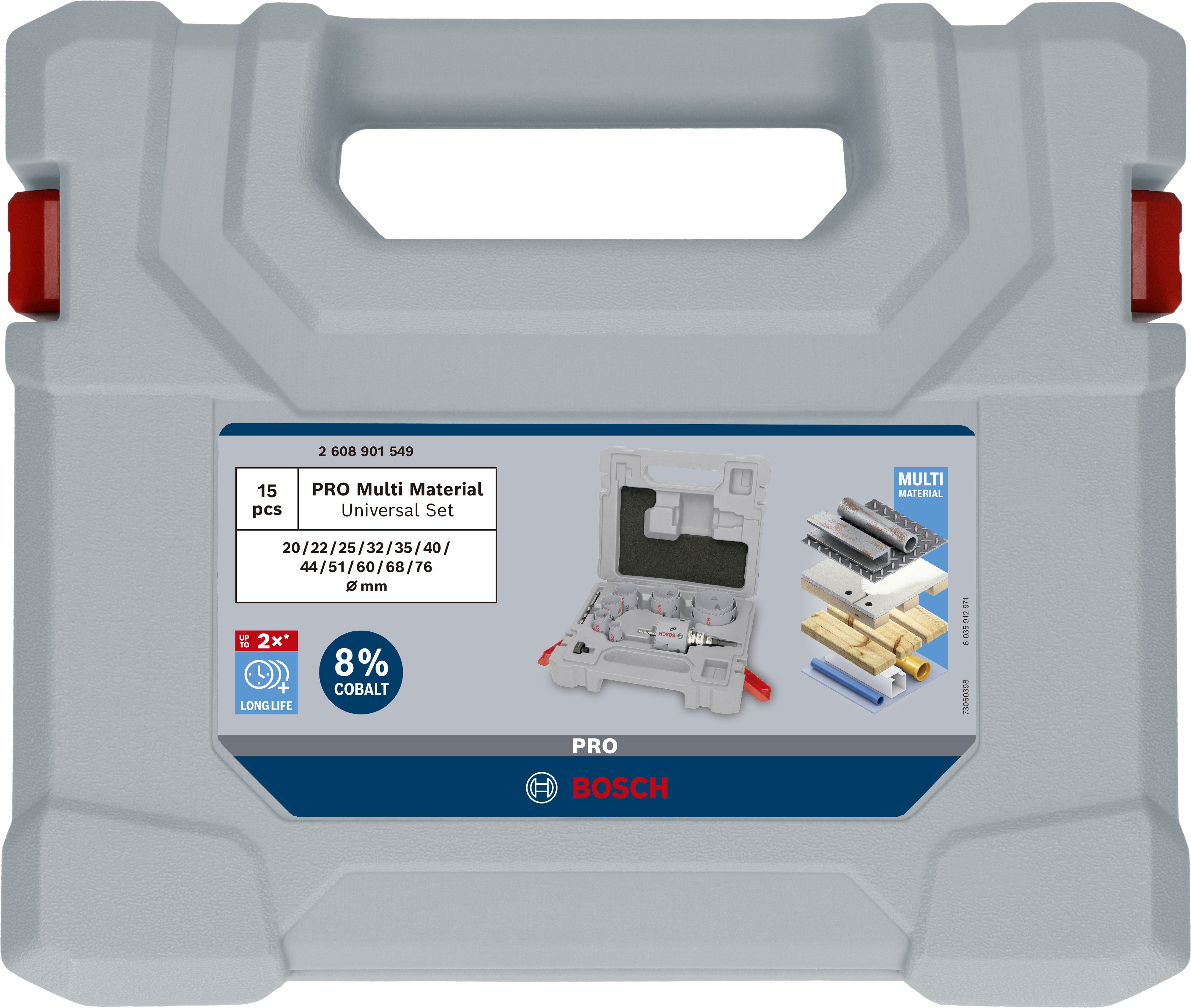 Bosch Accessoires PRO Multi Material Q-Lock adapterset voor gatzagen | 15-delig - 2608901549