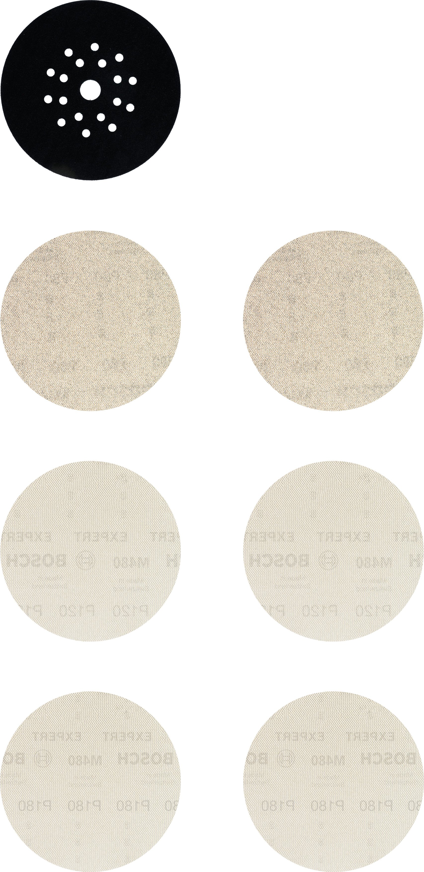 Bosch Accessoires EXPERT M480 Schuurnetset 225 mm, K 80/120/180/ Padbeschermer, 7-delig - 2608901667