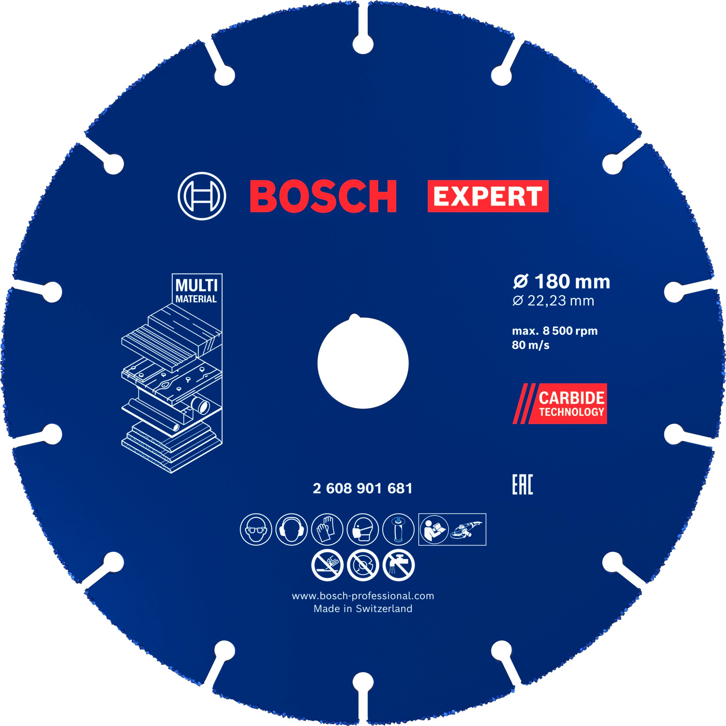 Bosch Accessoires EXPERT X-LOCK Doorslijpschijf Carbide Multi Wheel 180mm - 2608901681