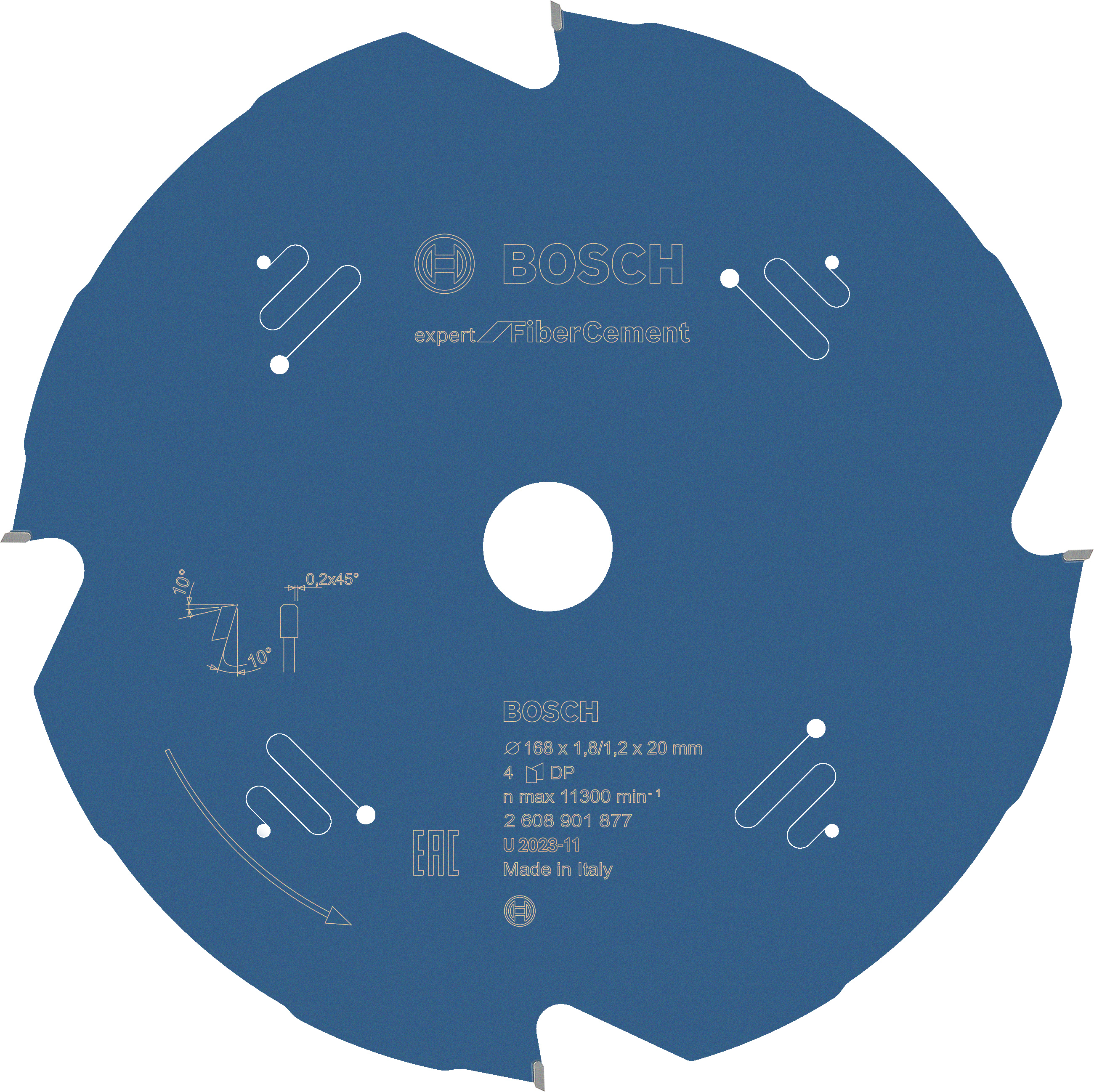 Bosch Accessoires Cirkelzaagblad Expert for Fiber Cement 168x20x1 8 1 2 mm T4 2608901877