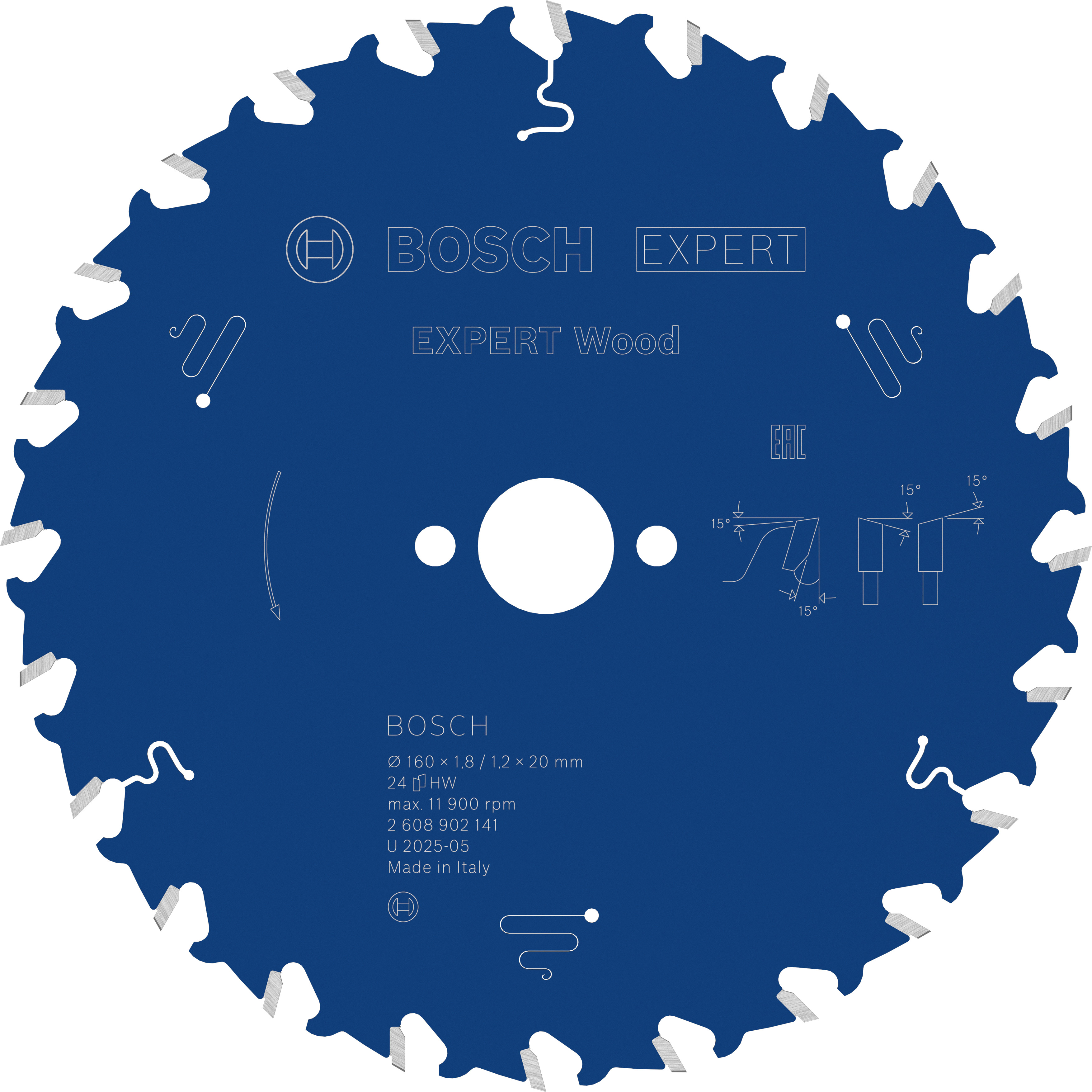 Bosch Accessoires EXPERT Wood Cirkelzaagblad | 160 x 1,8/1,2 x 20 mm | T24 - 2608902141