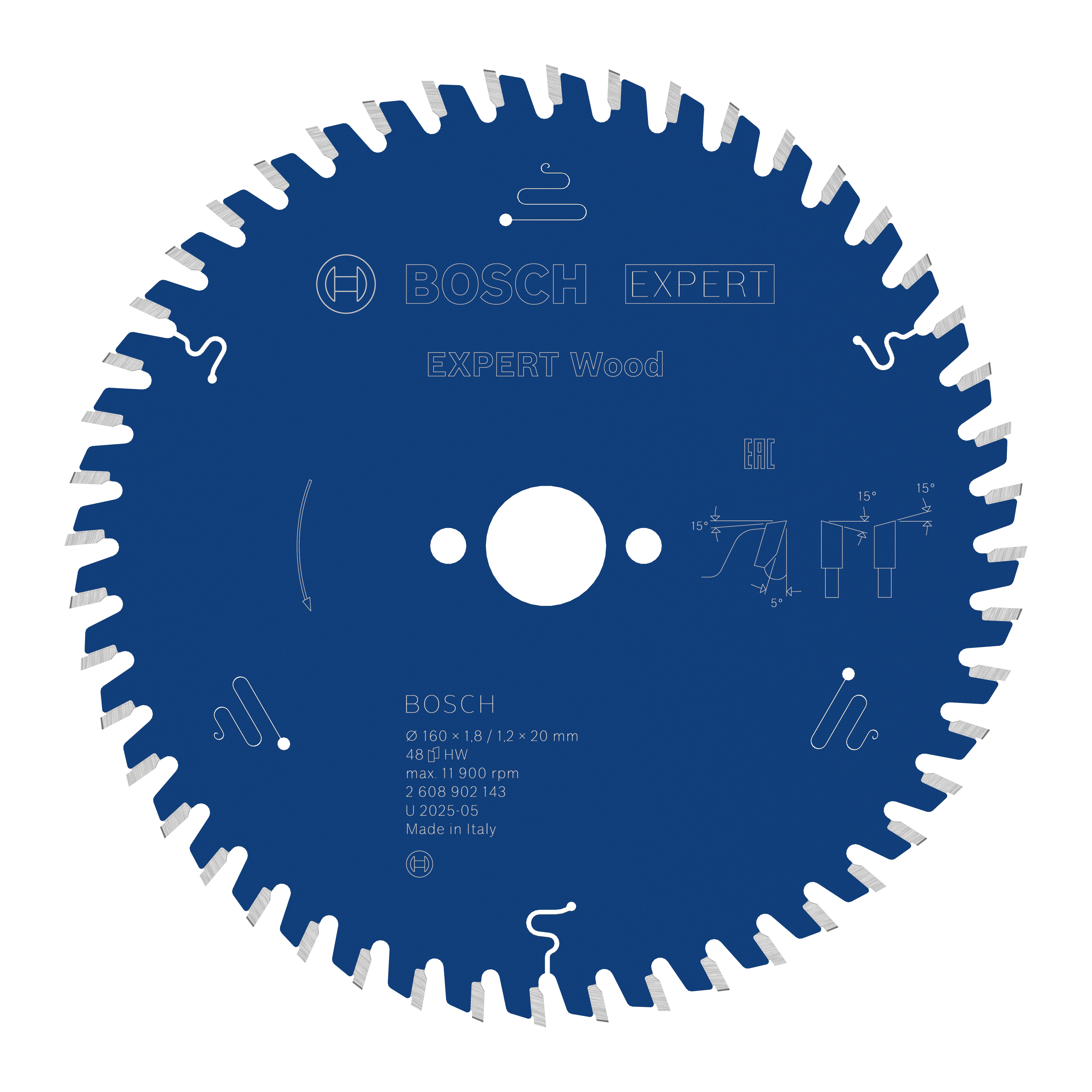 Bosch Accessoires EXPERT Wood Cirkelzaagblad | 160 x 1,8/1,2 x 20 mm | T48 - 2608902143