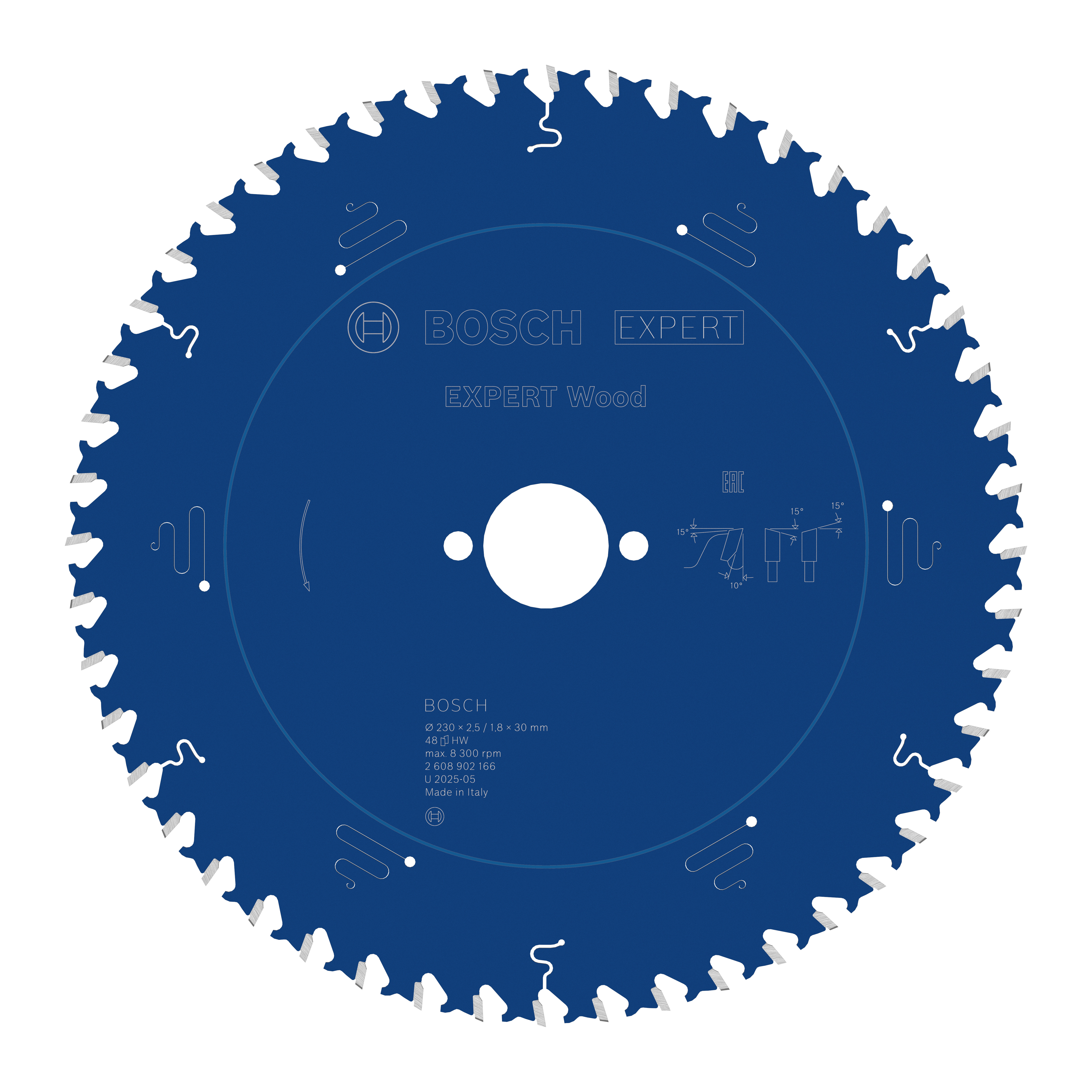 Bosch Accessoires EXPERT Wood Cirkelzaagblad | 230 x 2,5/1,8 x 30 mm | T48 - 2608902166