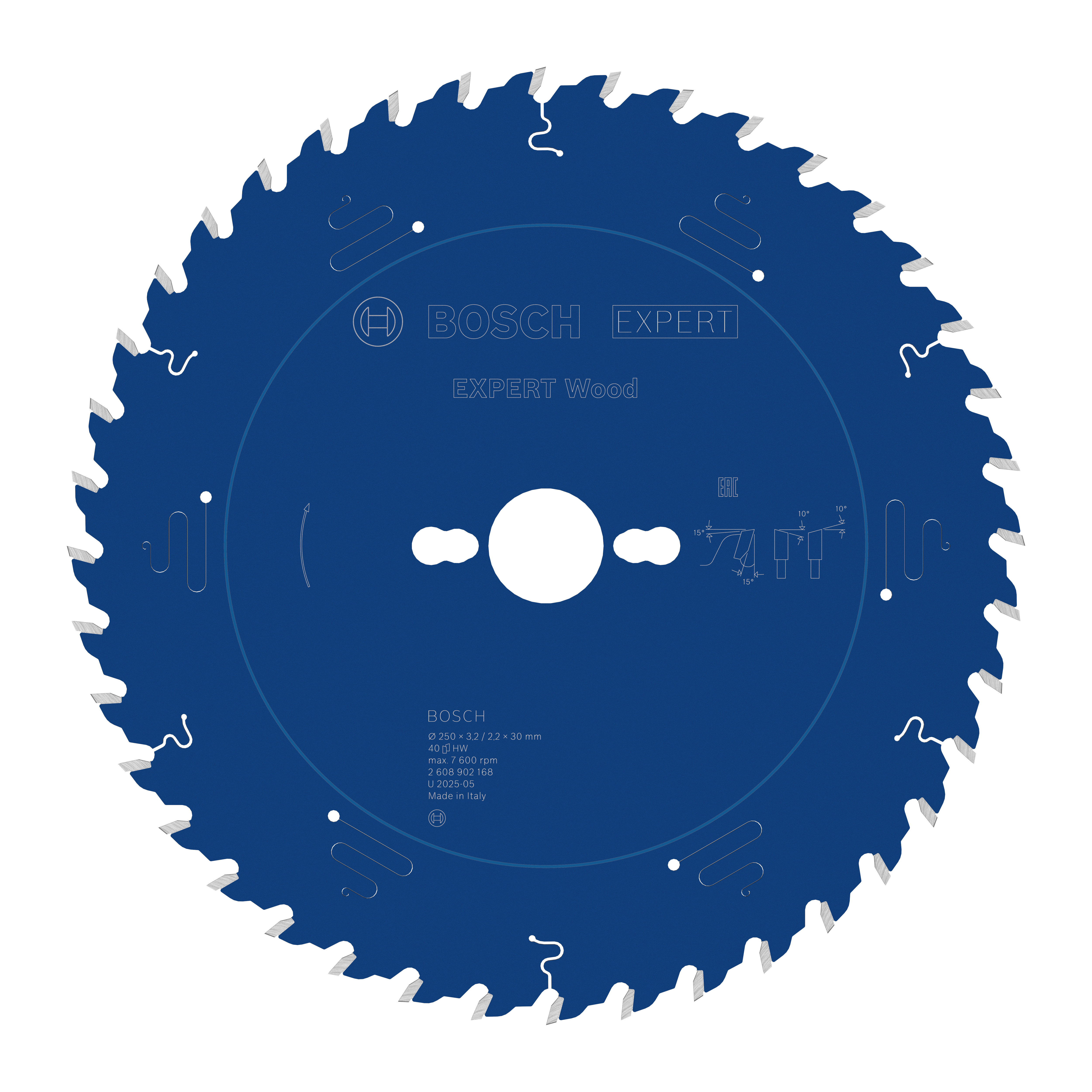 Bosch Accessoires EXPERT Wood Cirkelzaagblad | 250 x 3,2/2,2 x 30 mm | T40 - 2608902168