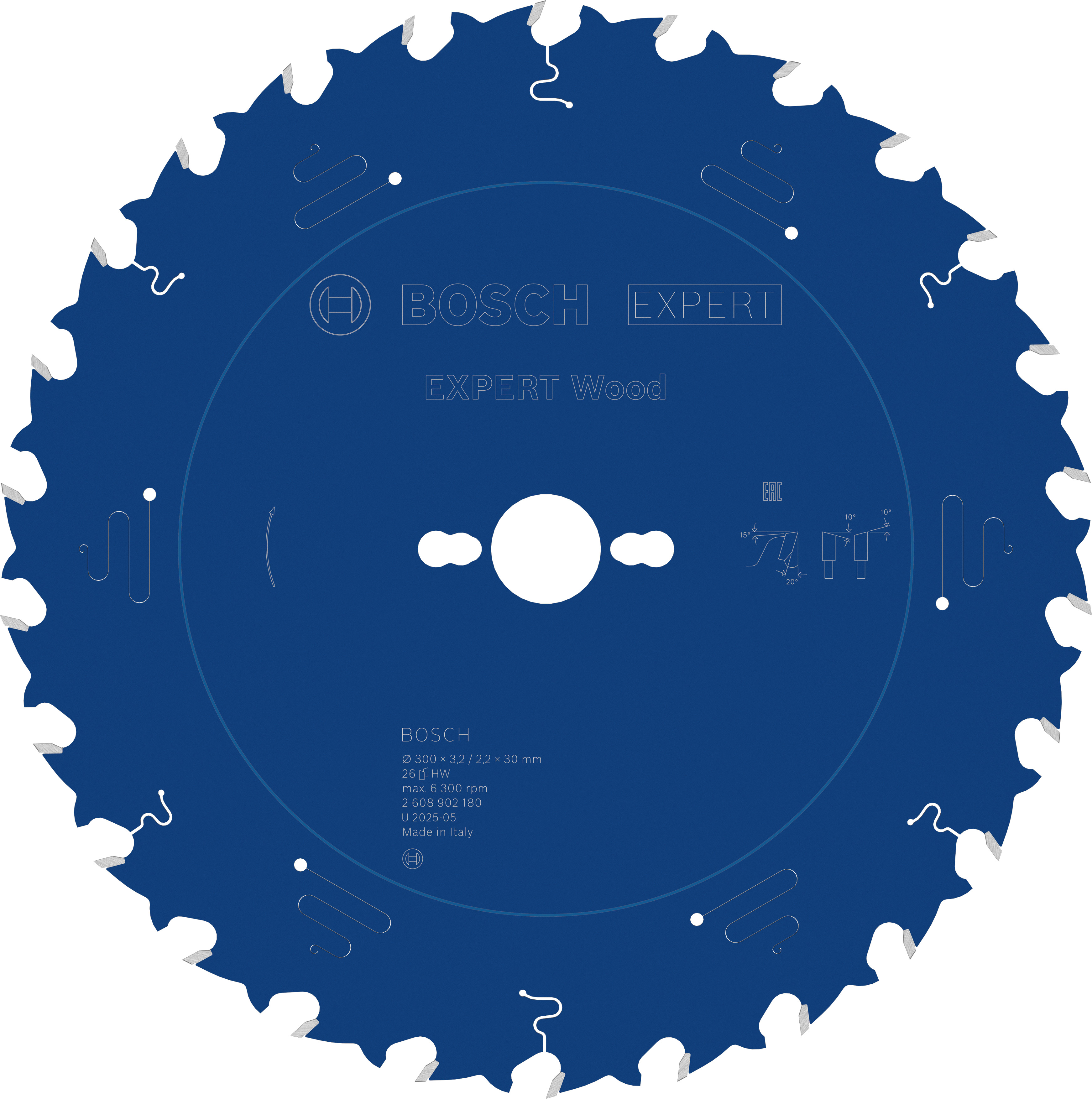Bosch Accessoires EXPERT Wood Cirkelzaagblad | 300 x 3,2/2,2 x 30 mm | T26 - 2608902180