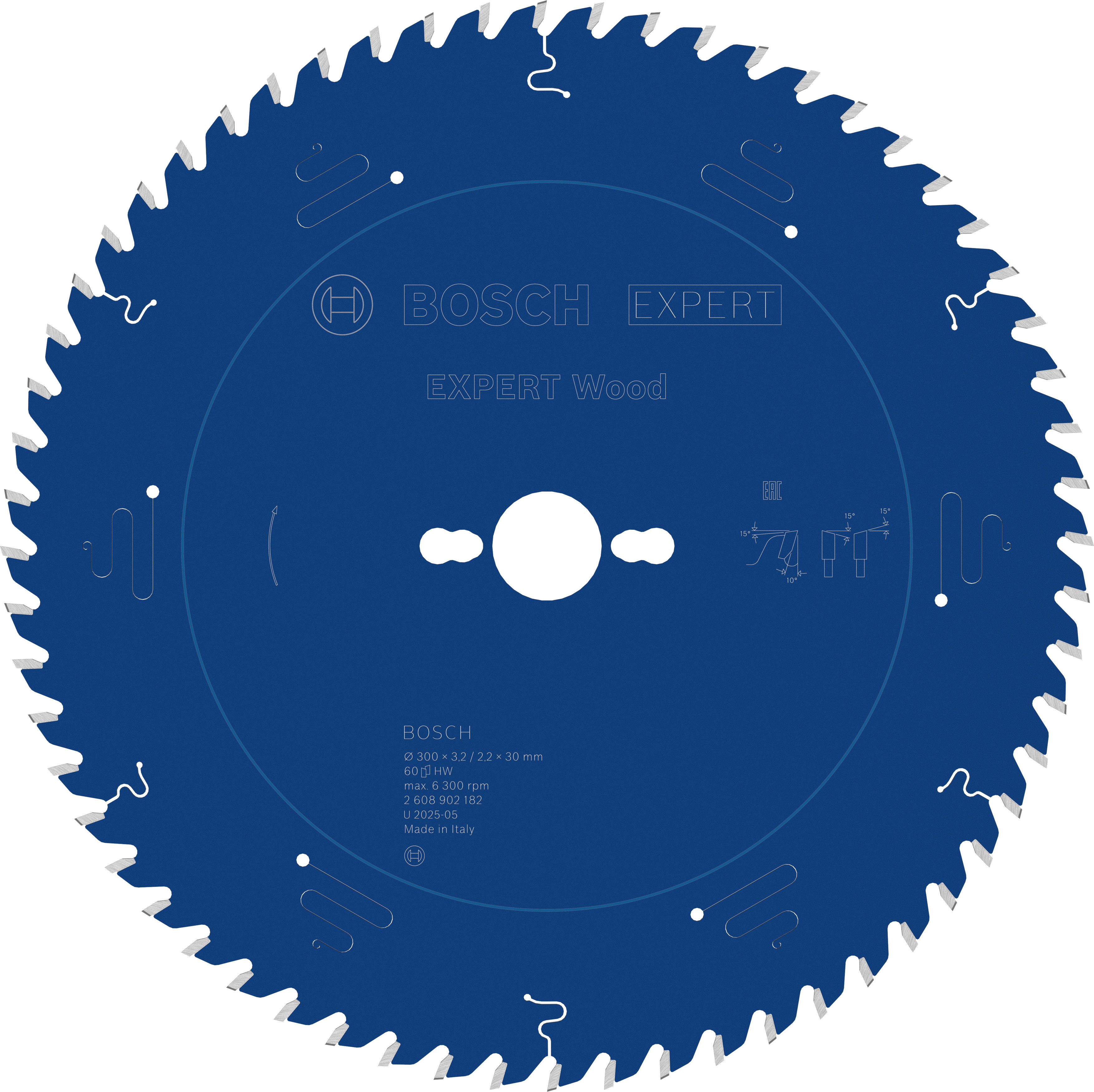 Bosch Accessoires EXPERT Wood Cirkelzaagblad | 300 x 3,2/2,2 x 30 mm | T60 - 2608902182