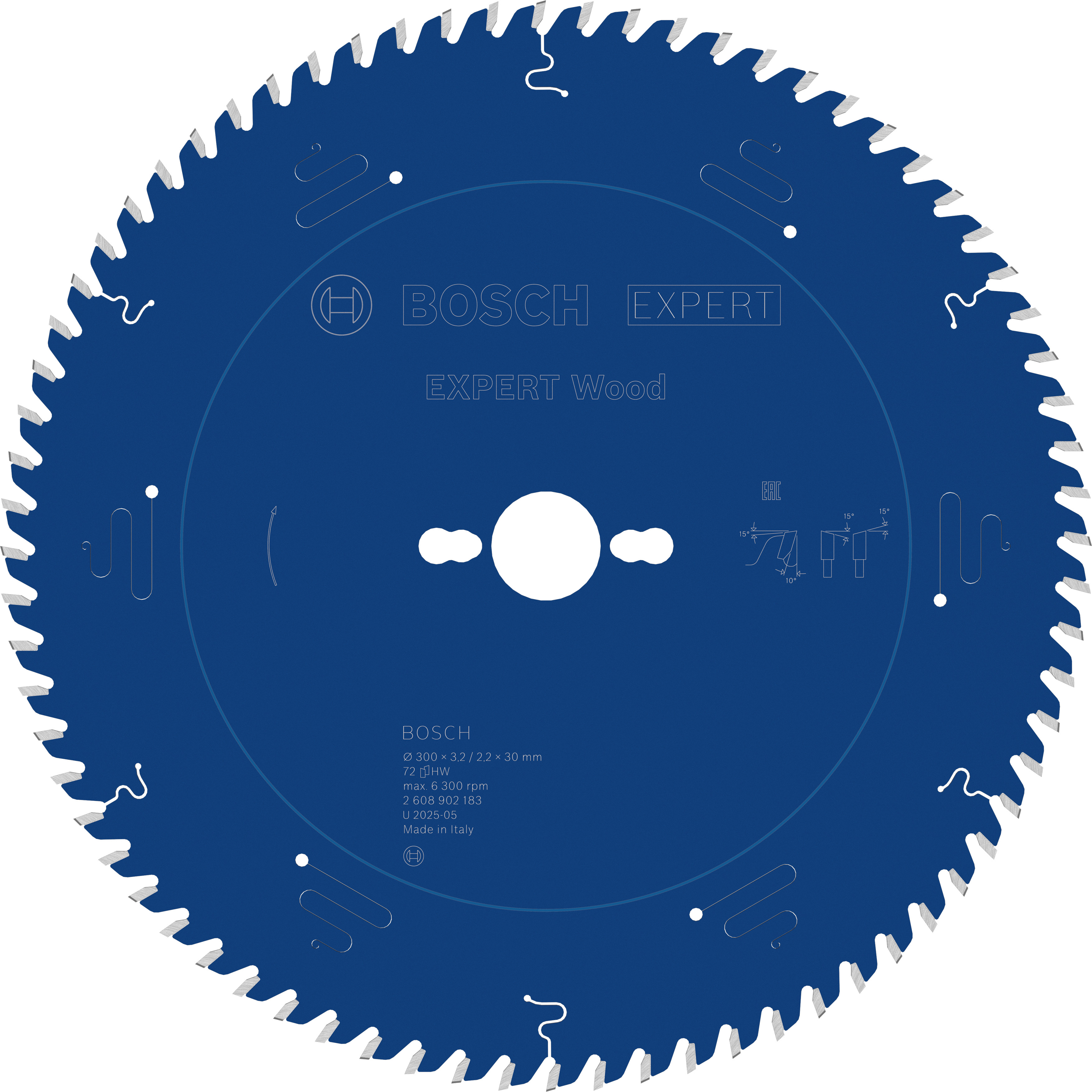 Bosch Accessoires EXPERT Wood Cirkelzaagblad | 300 x 3,2/2,2 x 30 mm | T72 - 2608902183