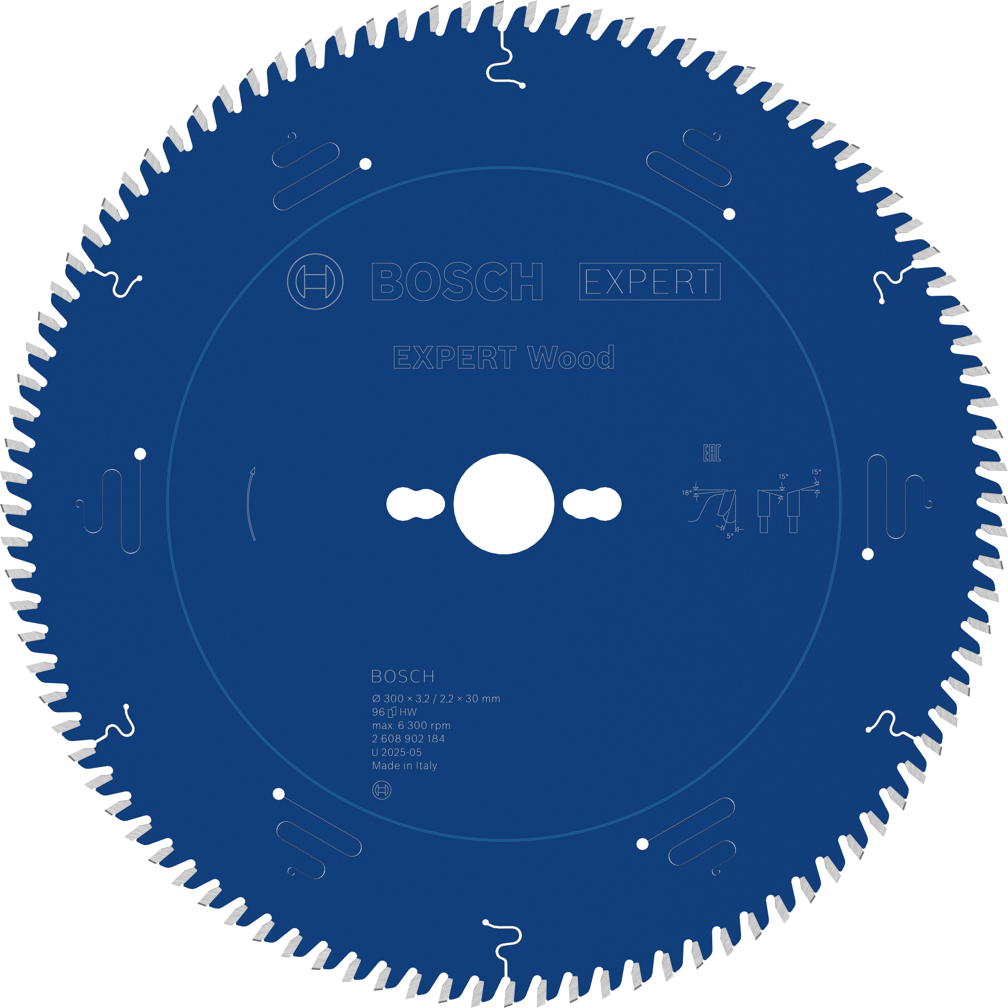 Bosch Accessoires EXPERT Wood Cirkelzaagblad | 300 x 3,2/2,2 x 30 mm | T96 - 2608902184