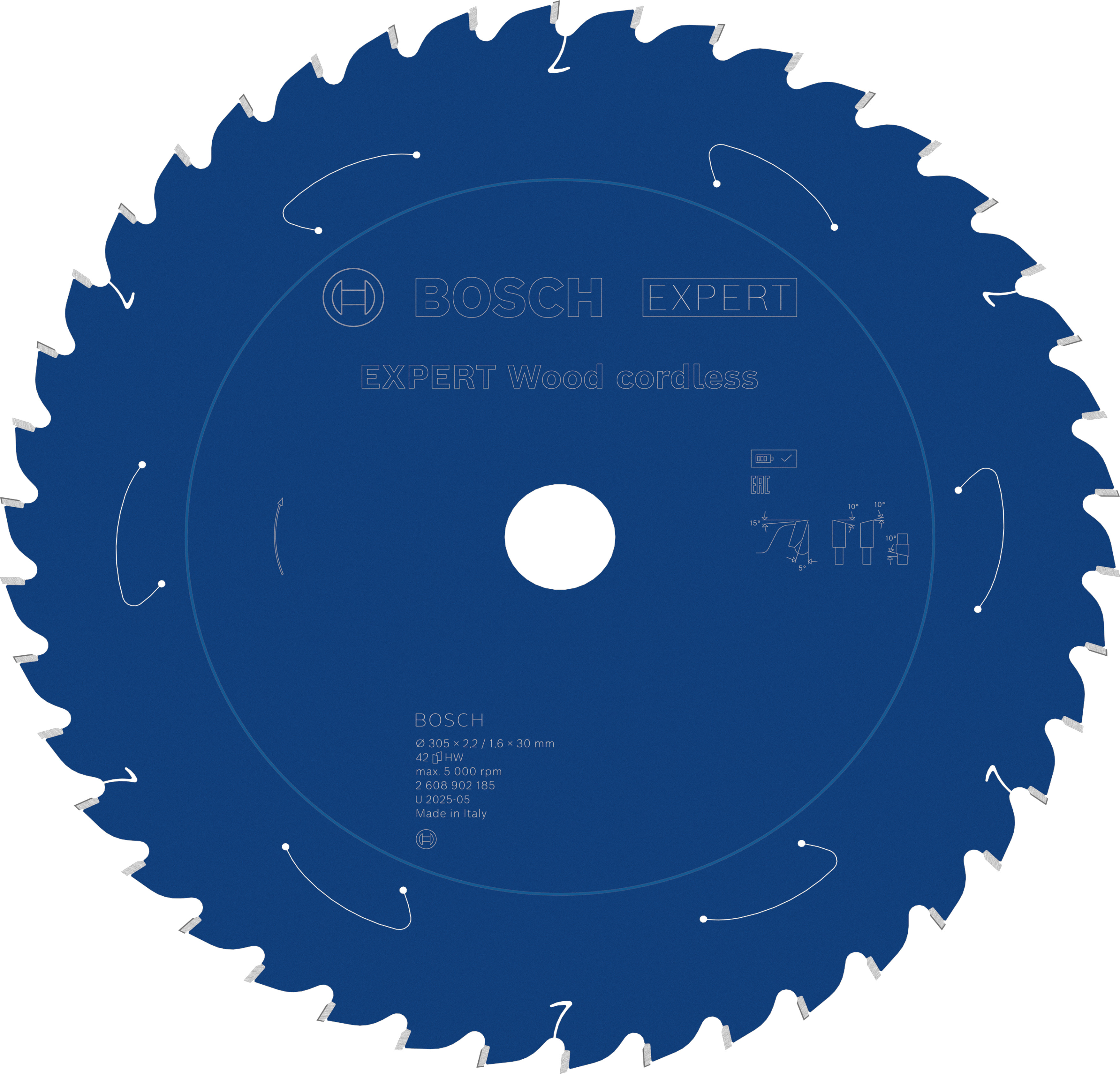 Bosch Accessoires EXPERT Wood cordless Cirkelzaagblad | 305 x 2,2/1,6 x 30 mm | T42 - 2608902185