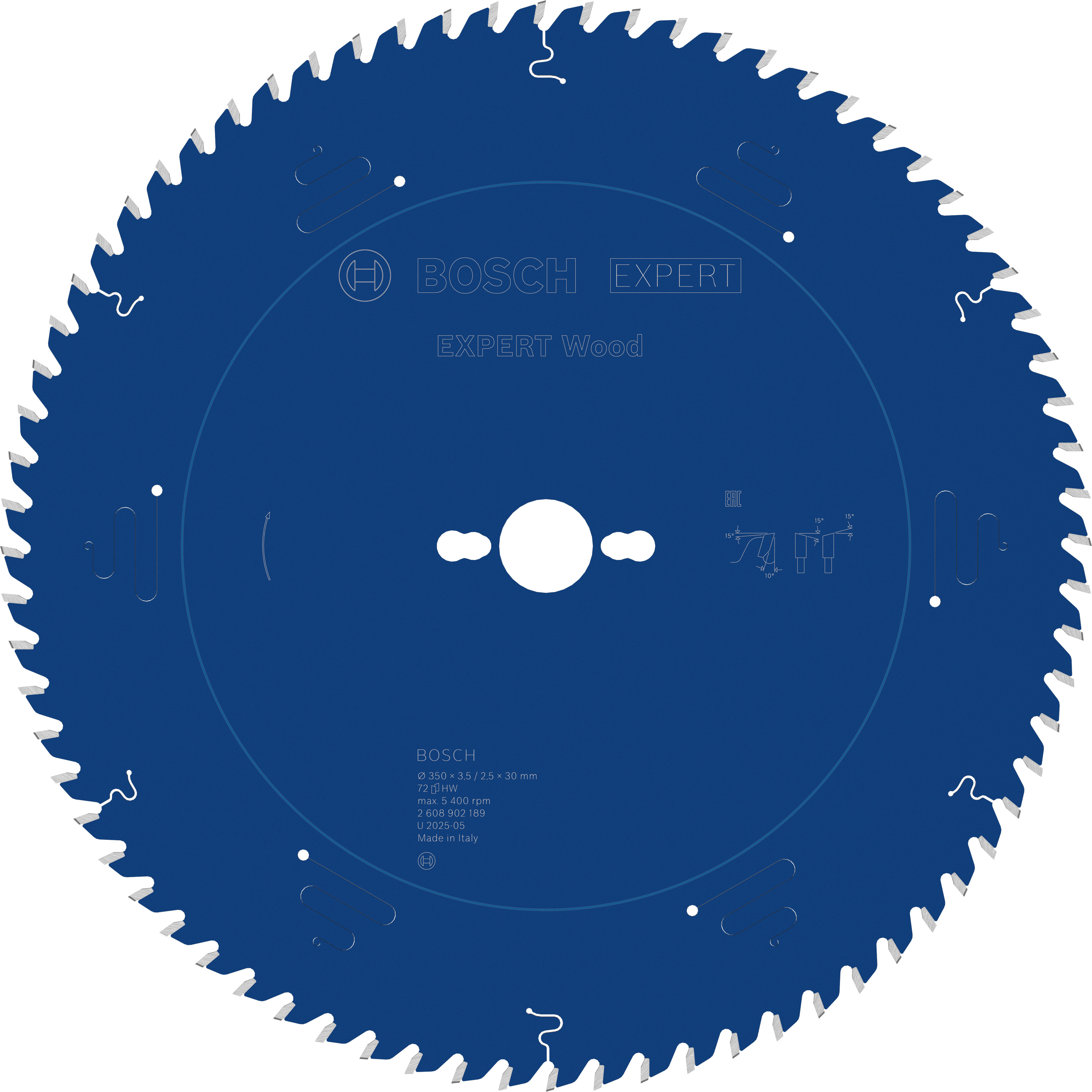 Bosch Accessoires EXPERT Wood Cirkelzaagblad | 350 x 3,5/2,5 x 30 mm | T72 - 2608902189