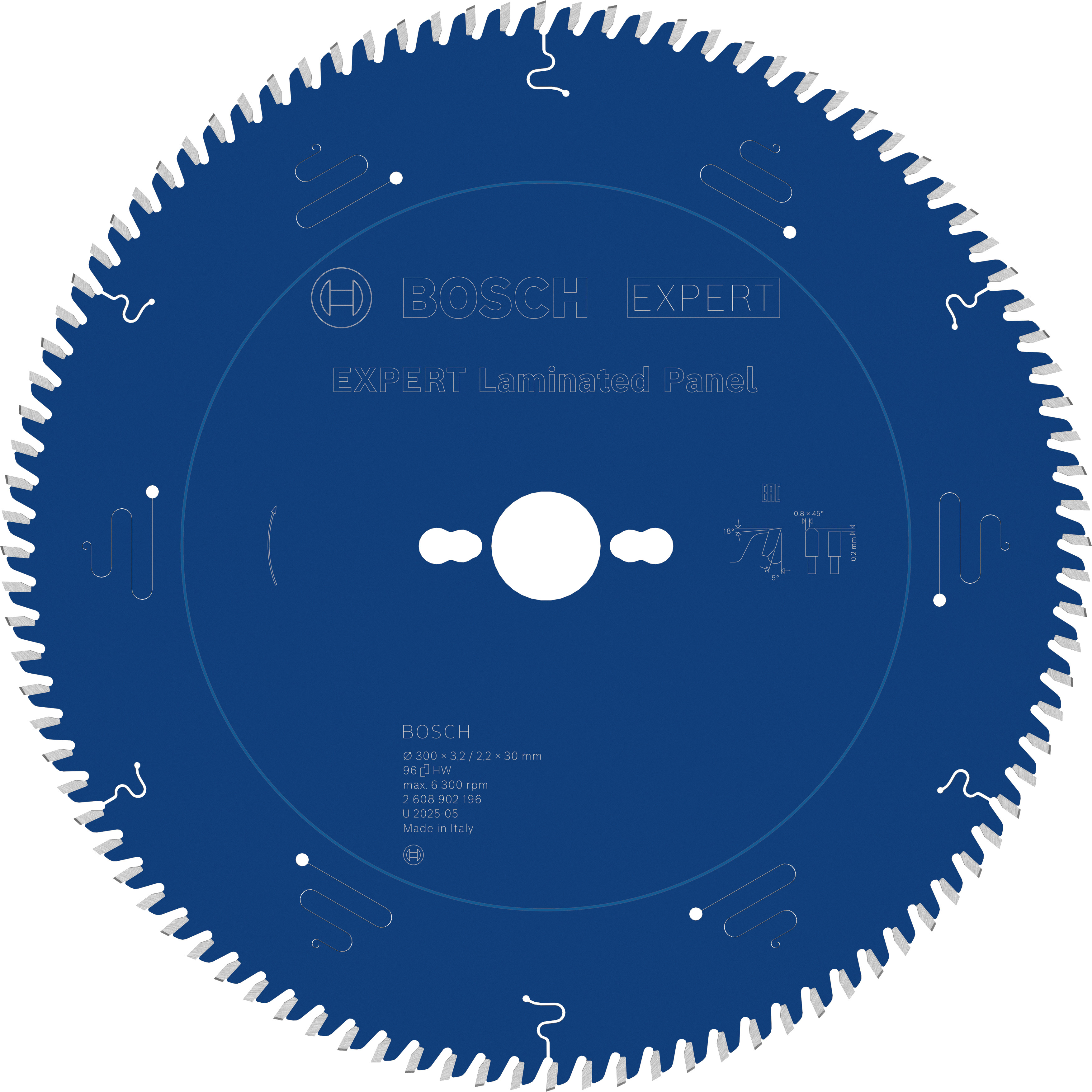 Bosch Accessoires EXPERT Laminated Panel-Cirkelzaagblad | 300 x 3,2/2,2 x 30 mm | T96 - 2608902196