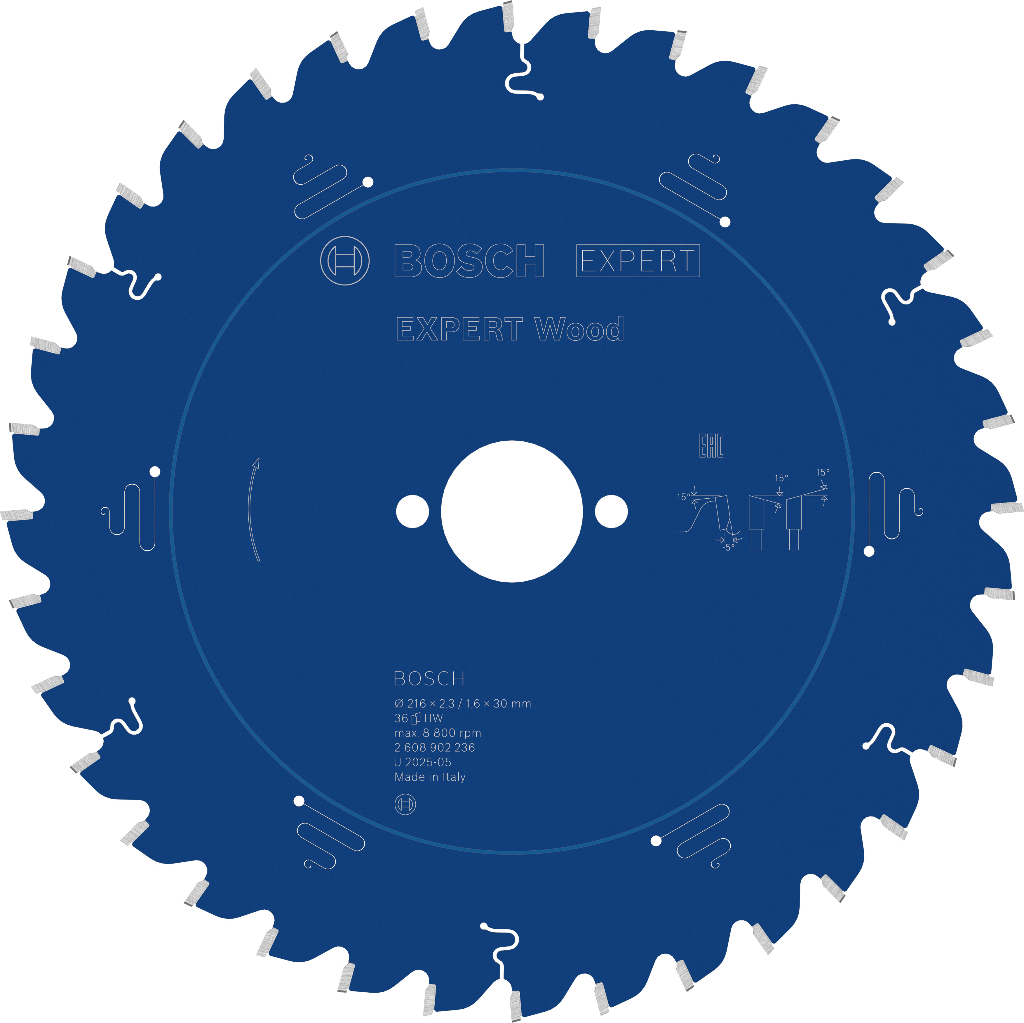 Bosch Accessoires EXPERT Wood Cirkelzaagblad | 216 x 2,3/1,6 x 30 mm | T36 - 2608902236