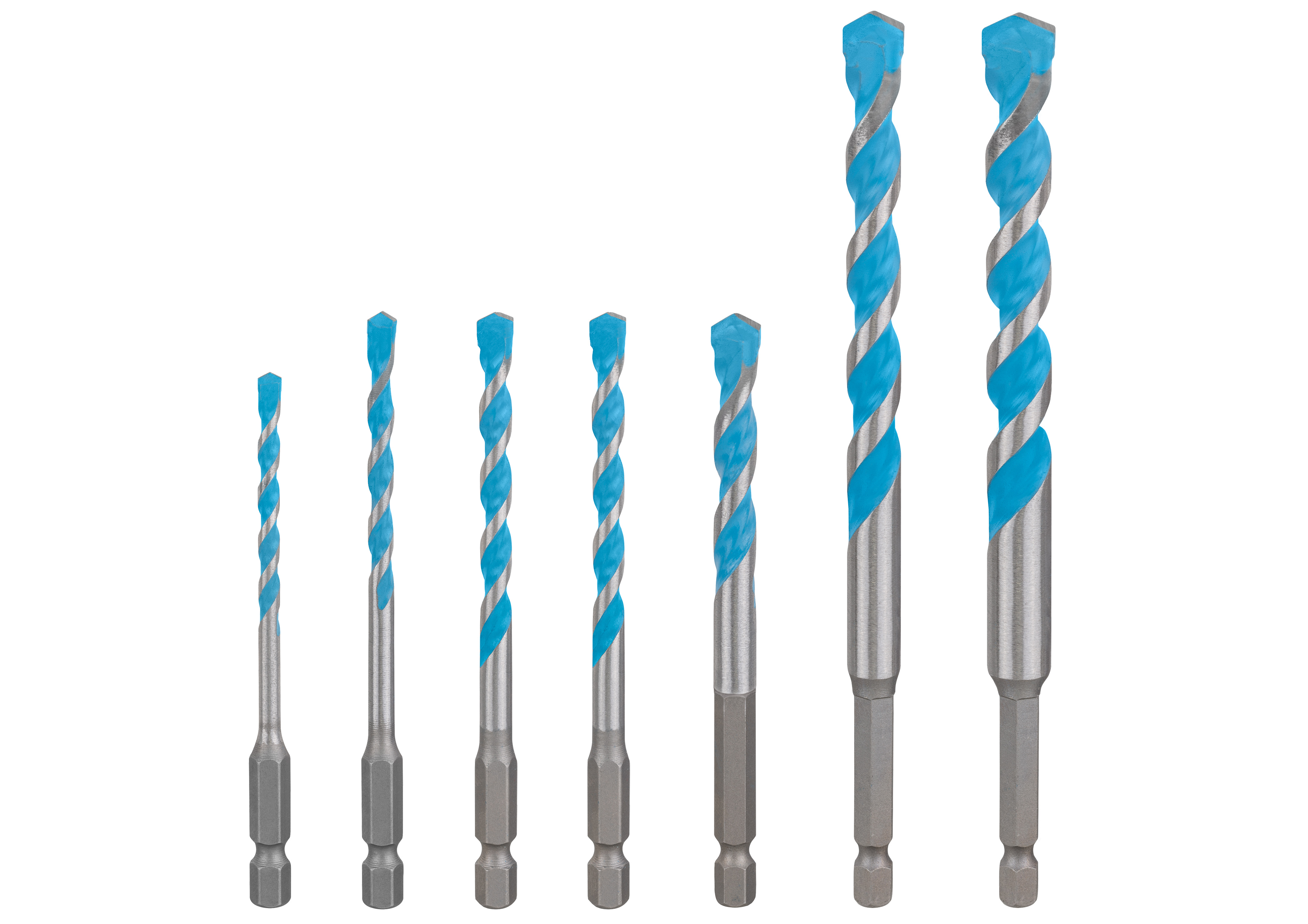 Bosch Blauw 7-delige set Universeelboor HEX-9 MultiConstruction 4/5/6/8/10/12 - 2608902370