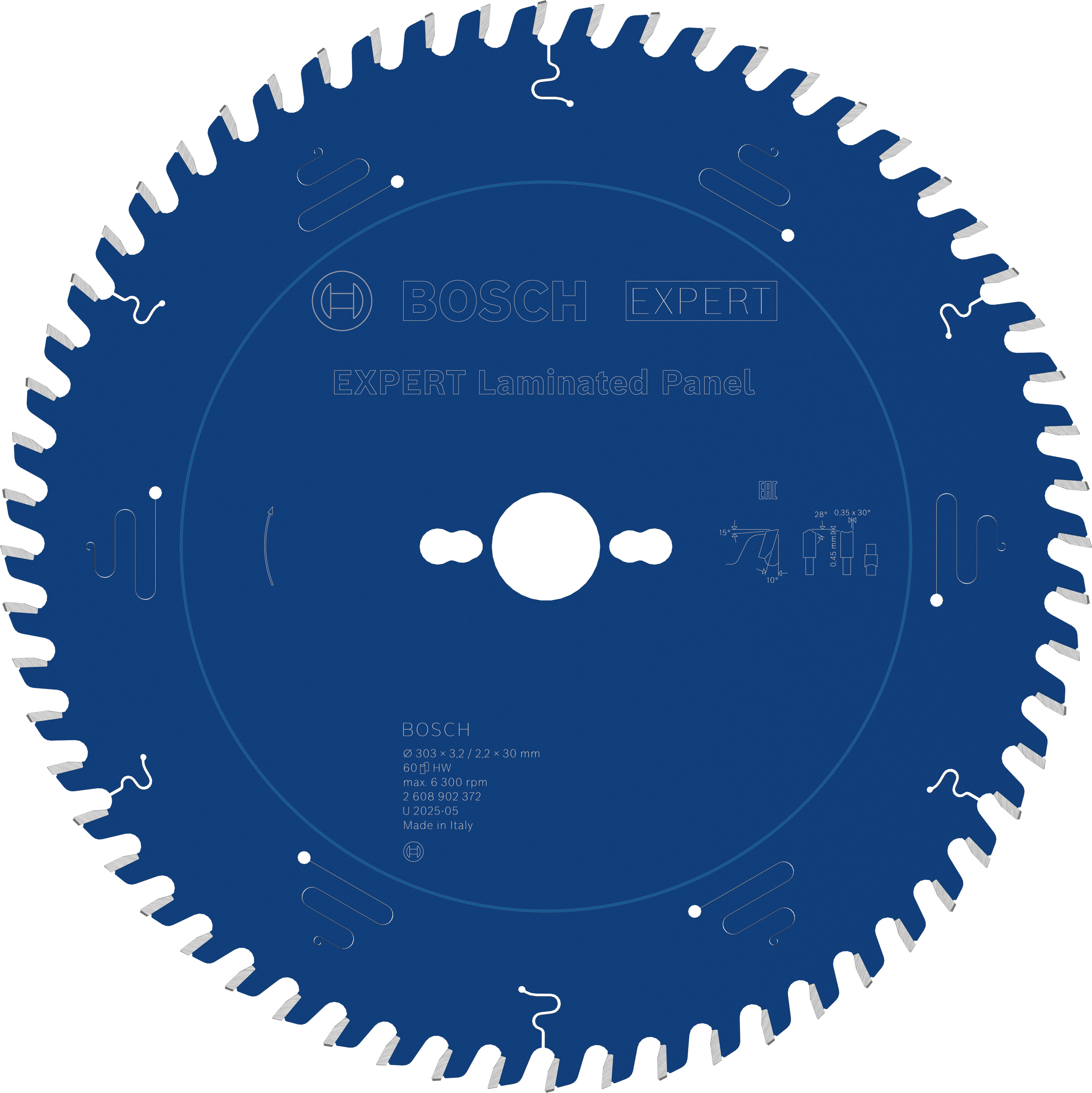 Bosch Accessoires EXPERT Laminated Panel-Cirkelzaagblad | 303 x 3,2/2,2 x 30 mm | T60 - 2608902372