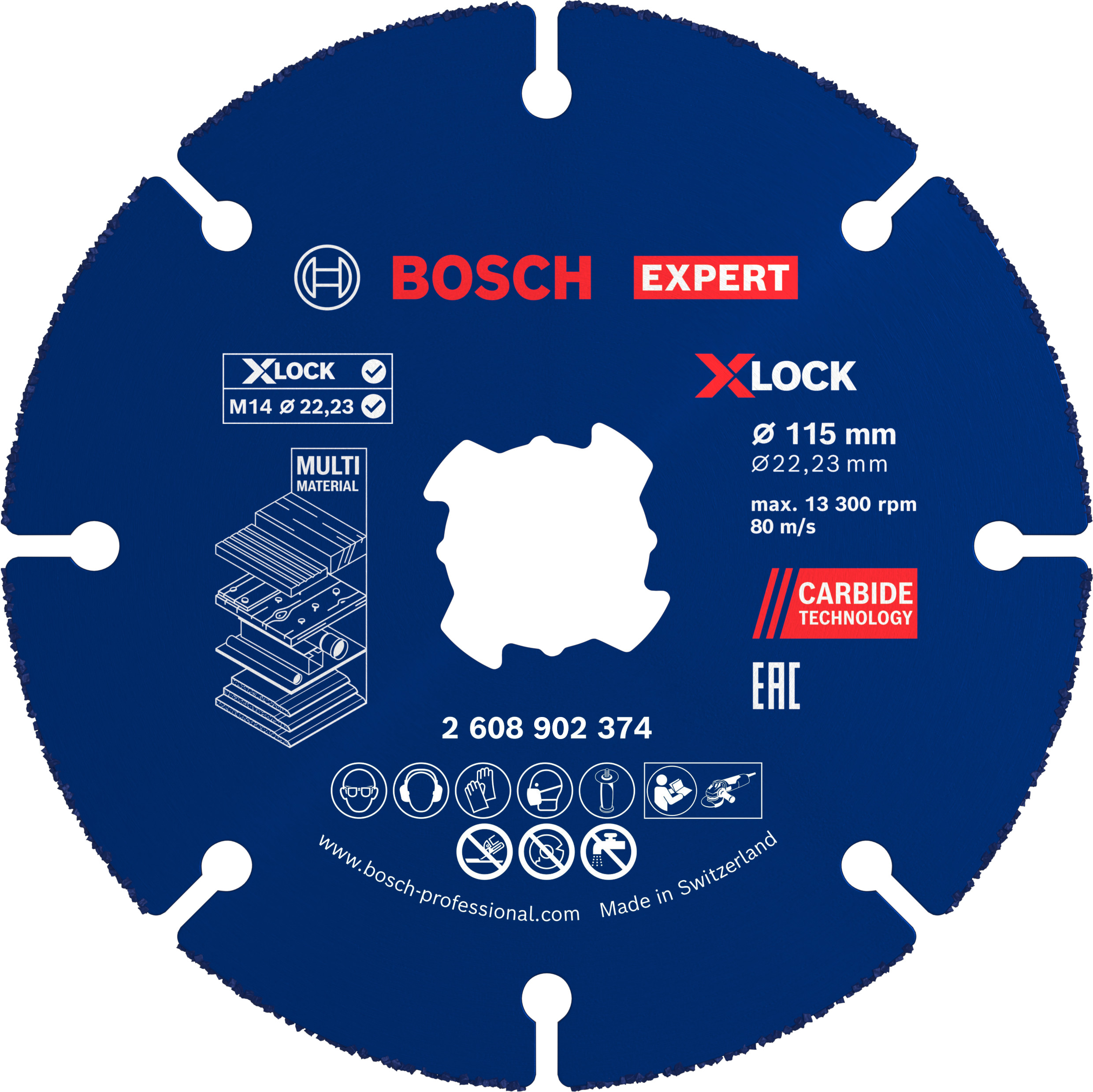 Bosch Accessoires EXPERT Carbide Multi Wheel X-LOCK Doorslijpschijf 115 mm | 22,23 mm - 2608902374