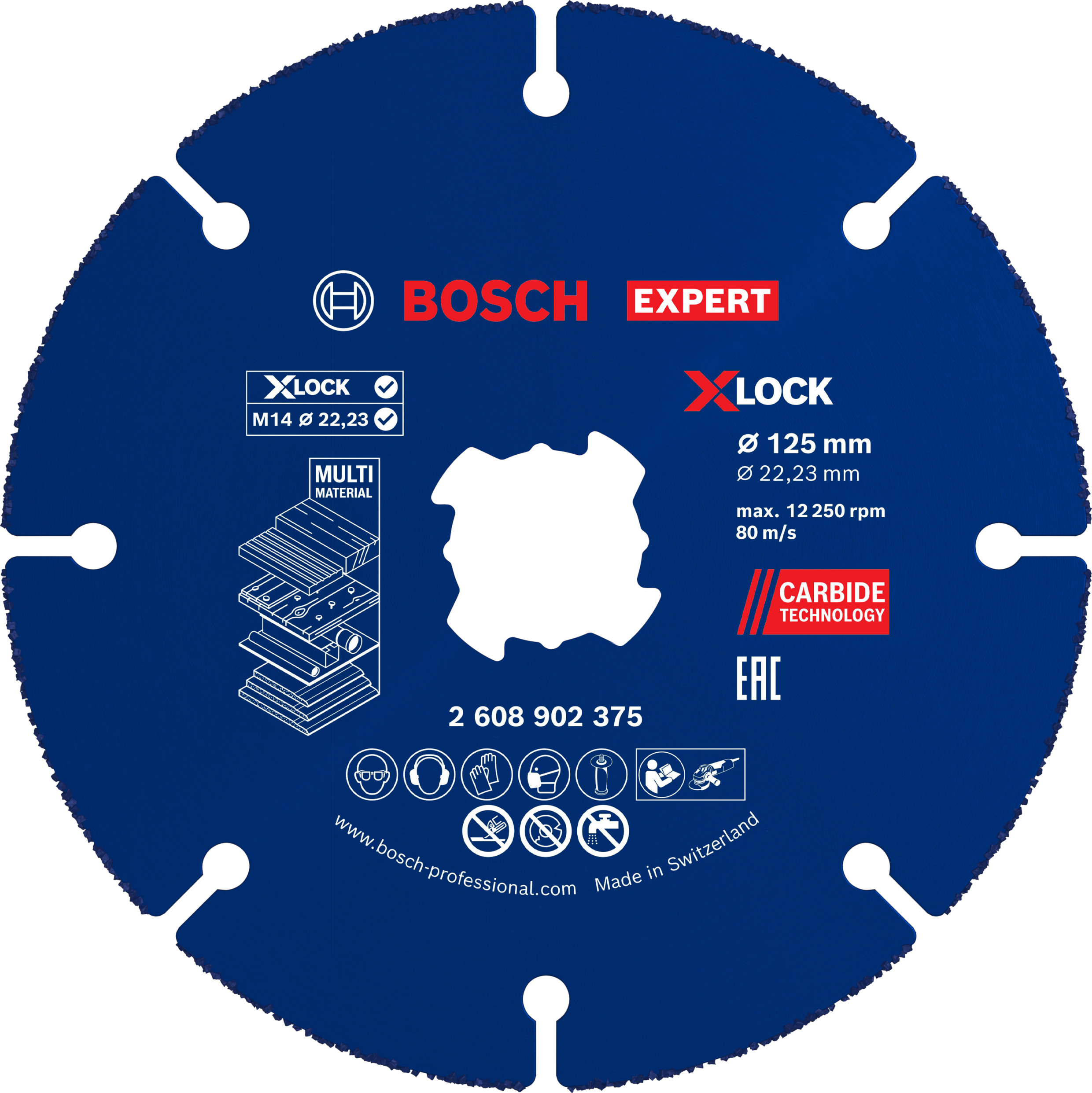 Bosch Accessoires EXPERT Carbide Multi Wheel X-LOCK Doorslijpschijf 125 mm | 22,23 mm - 2608902375