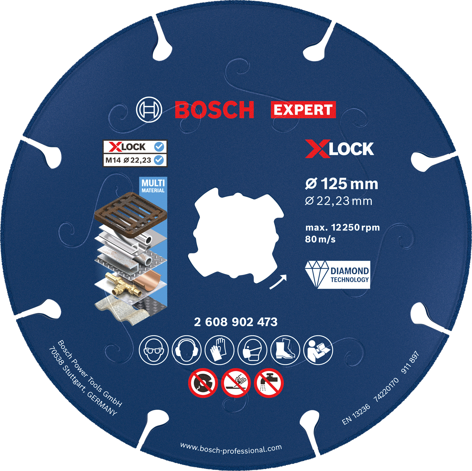 Bosch accessoires EXPERT Diamond Metal Wheel Diamantschijf voor metaal | X-LOCK, 125 x 22,23mm - 2608902473