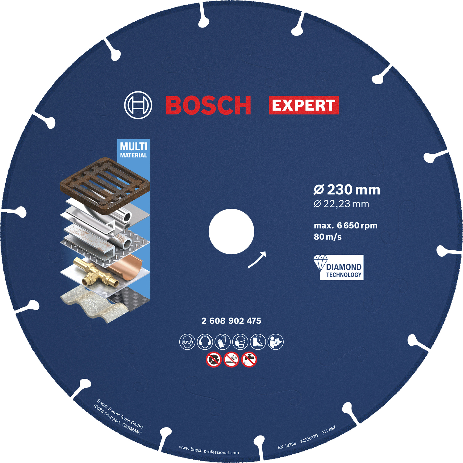 Bosch accessoires EXPERT Diamond Metal Wheel Diamantschijf voor metaal | 230 x 22,23mm - 2608902475